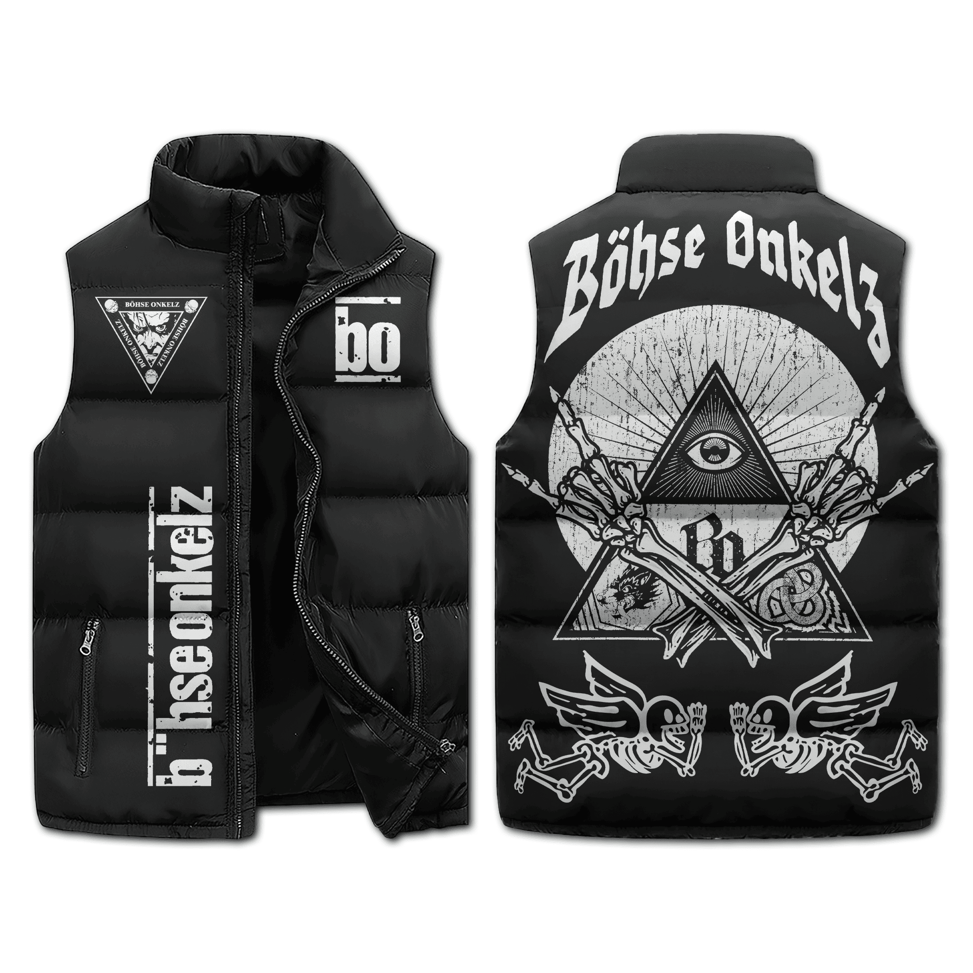 Bhse Onkelz Music Style Sleeveless Puffer Jacket