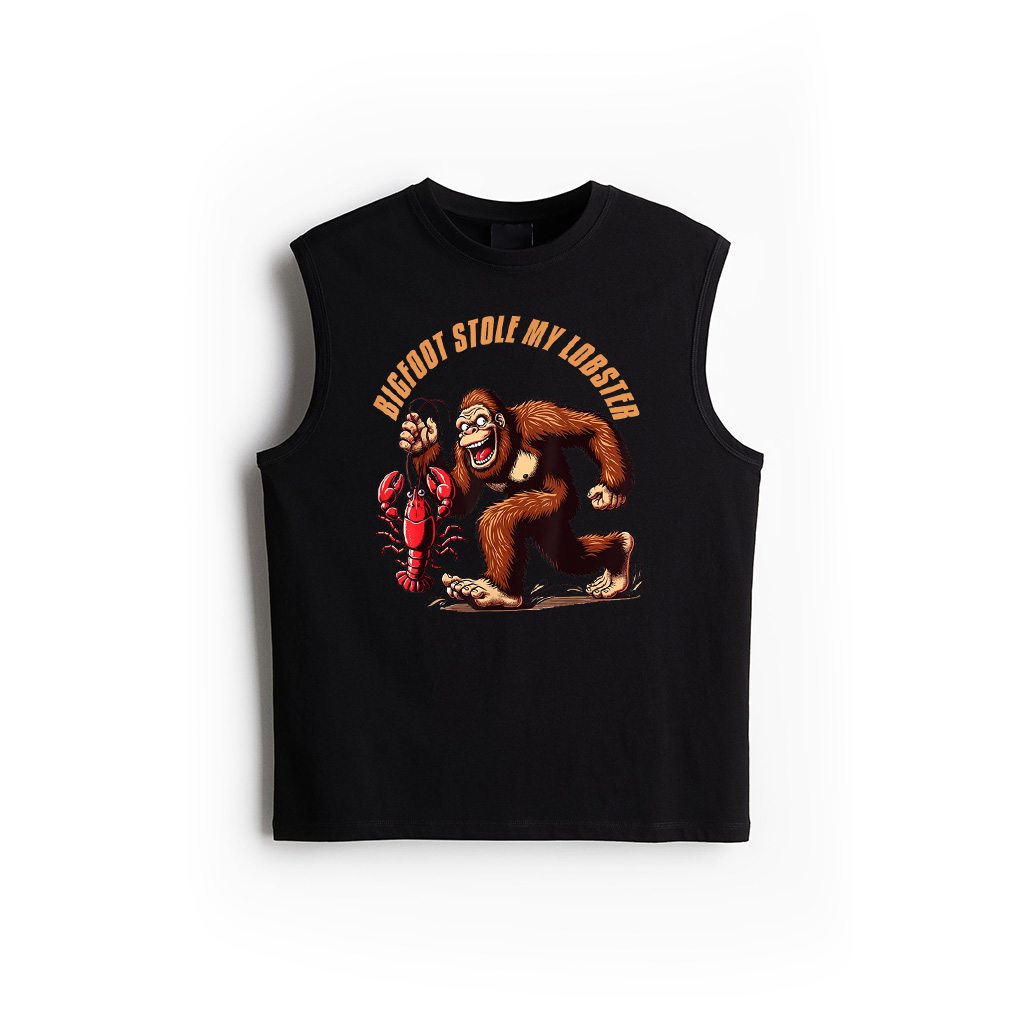 Bigfoot With Lobster Funny Vintage Bigfoot Stole My Lobster Tank Top
