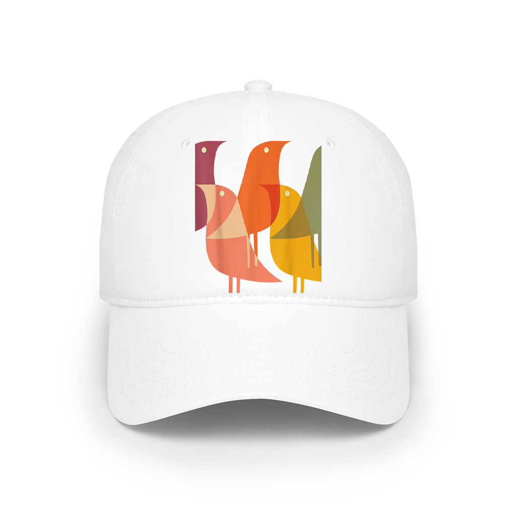 Bird Print Art Deco 60S Style Minimal Hippy Retro Cool Cap