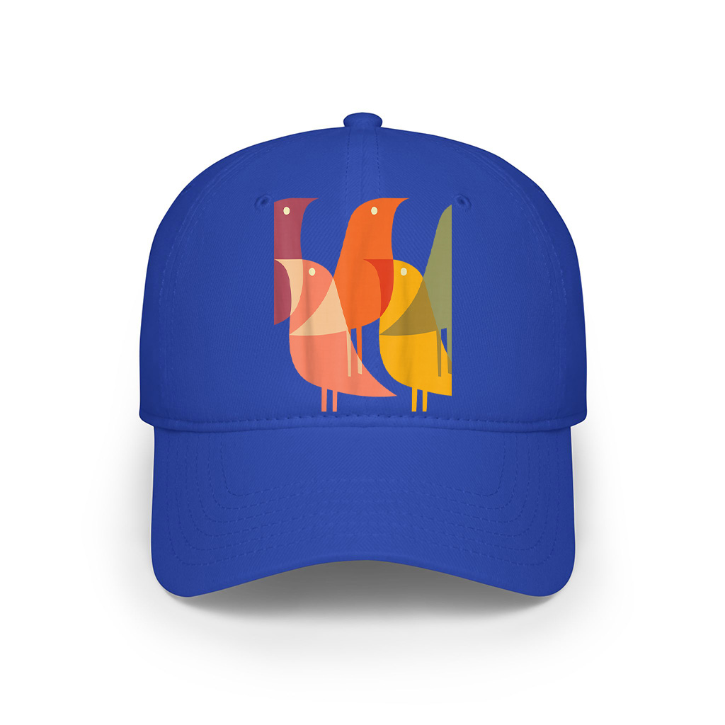 Bird Print Art Deco 60S Style Minimal Hippy Retro Cool Cap - Image 3