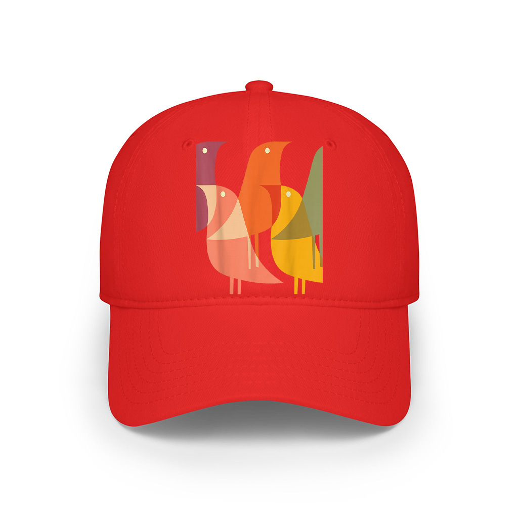 Bird Print Art Deco 60S Style Minimal Hippy Retro Cool Cap - Image 7