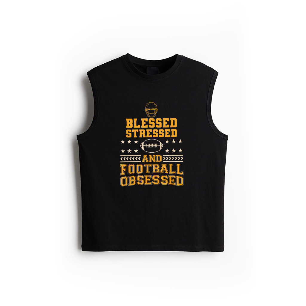 Blessed Stressed Football Obsessed Tank Top