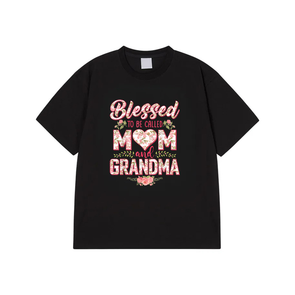 Blessed To Be Called Mom And Grandma Floral Mothers Day 2025 T-Shirt