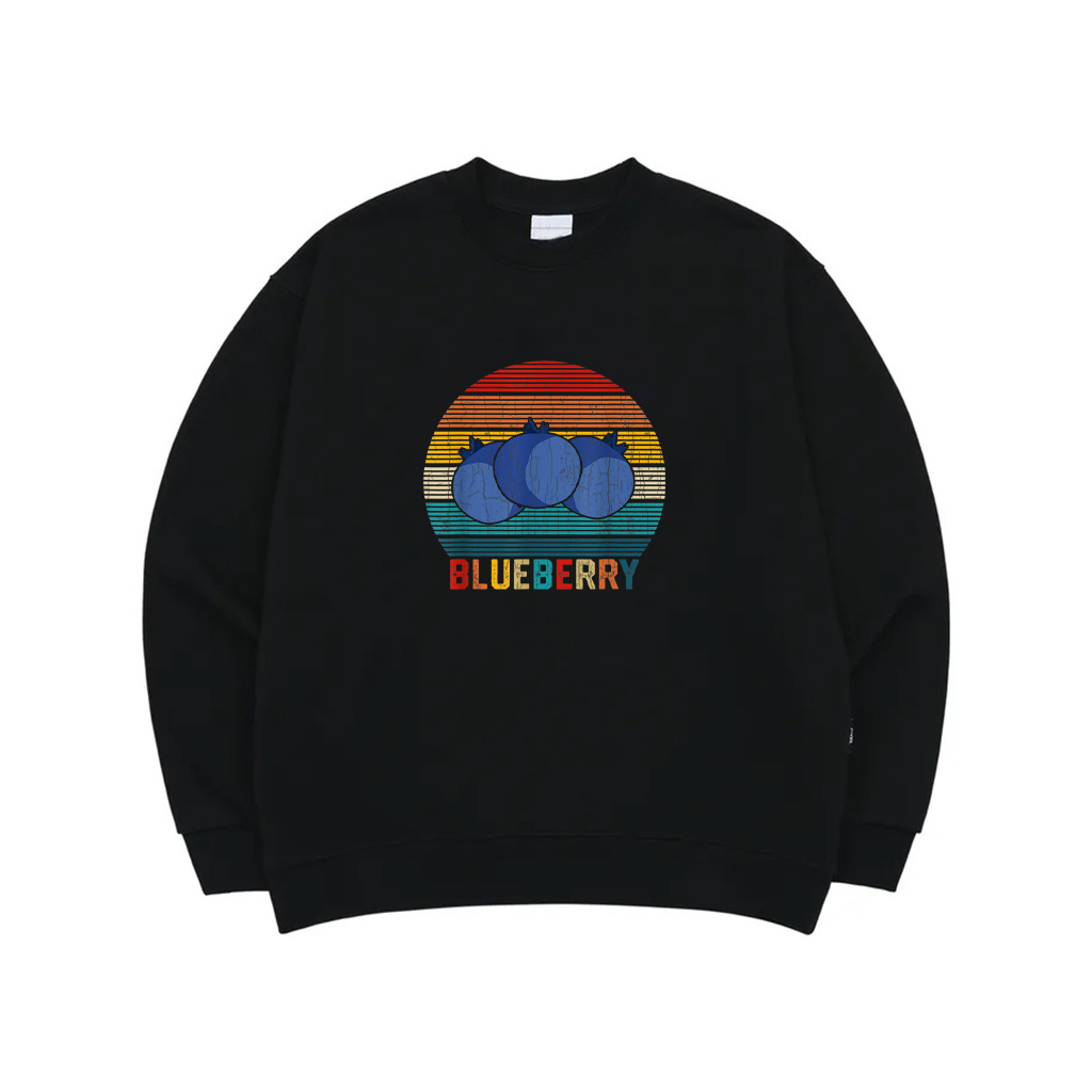 Blueberry Retro Funny Berry Lover Eater Graphic Sweatshirt