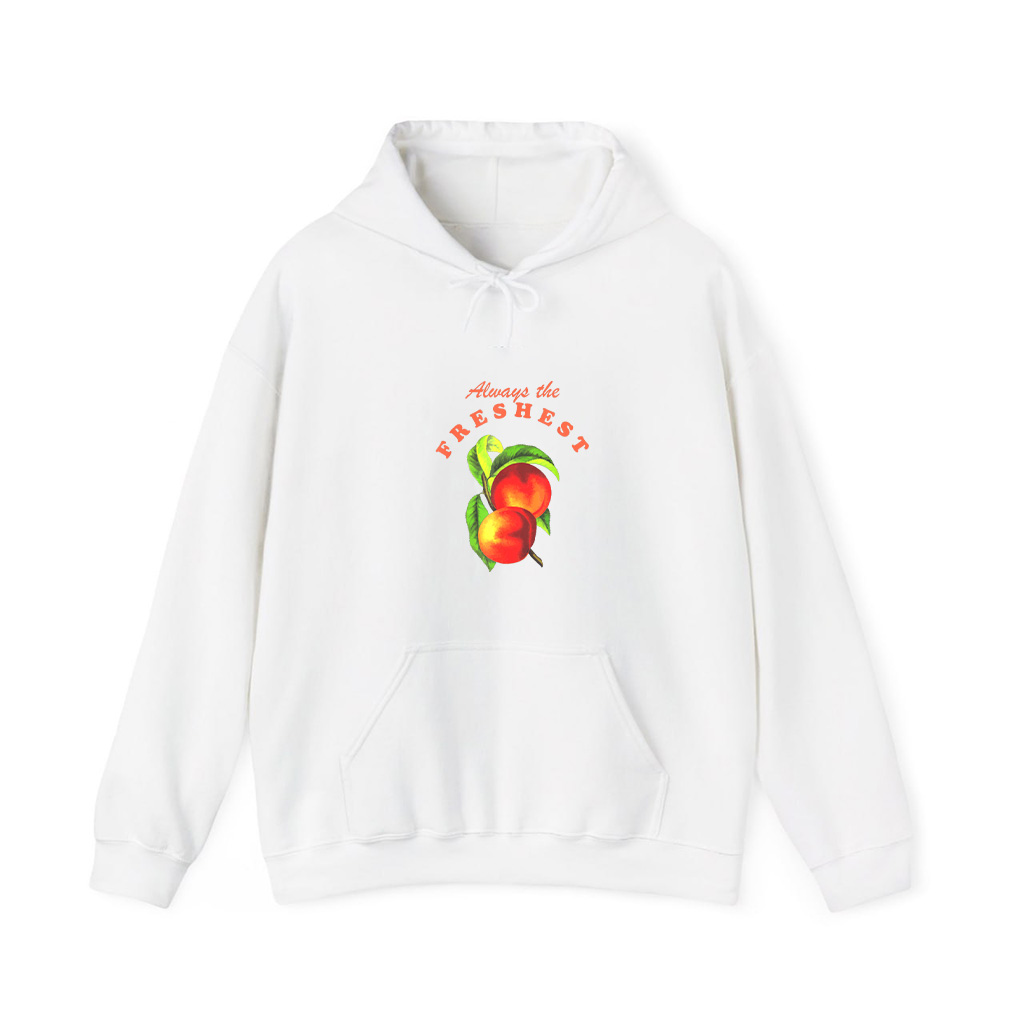 Boho Peaches Vintage Fruit Retro Label Always The Freshest Hoodie