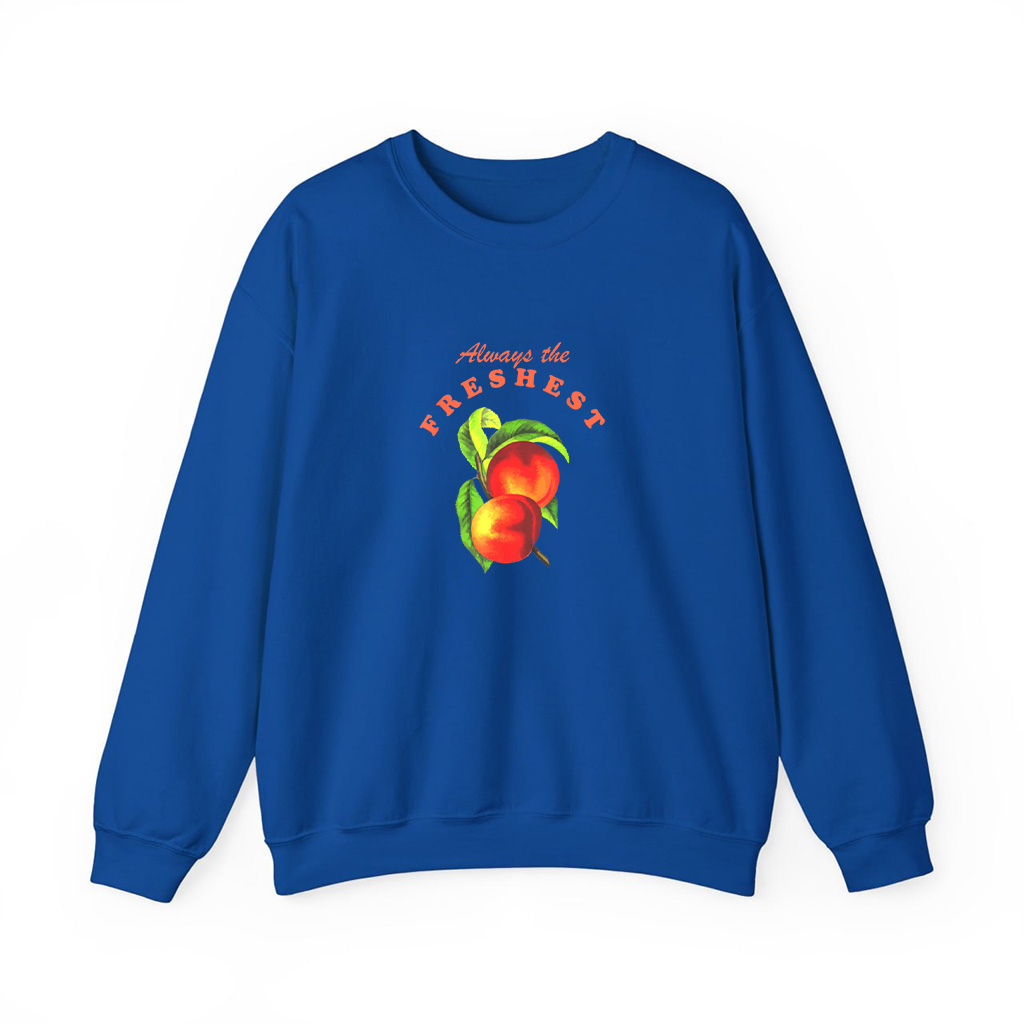 Boho Peaches Vintage Fruit Retro Label Always The Freshest Sweatshirts