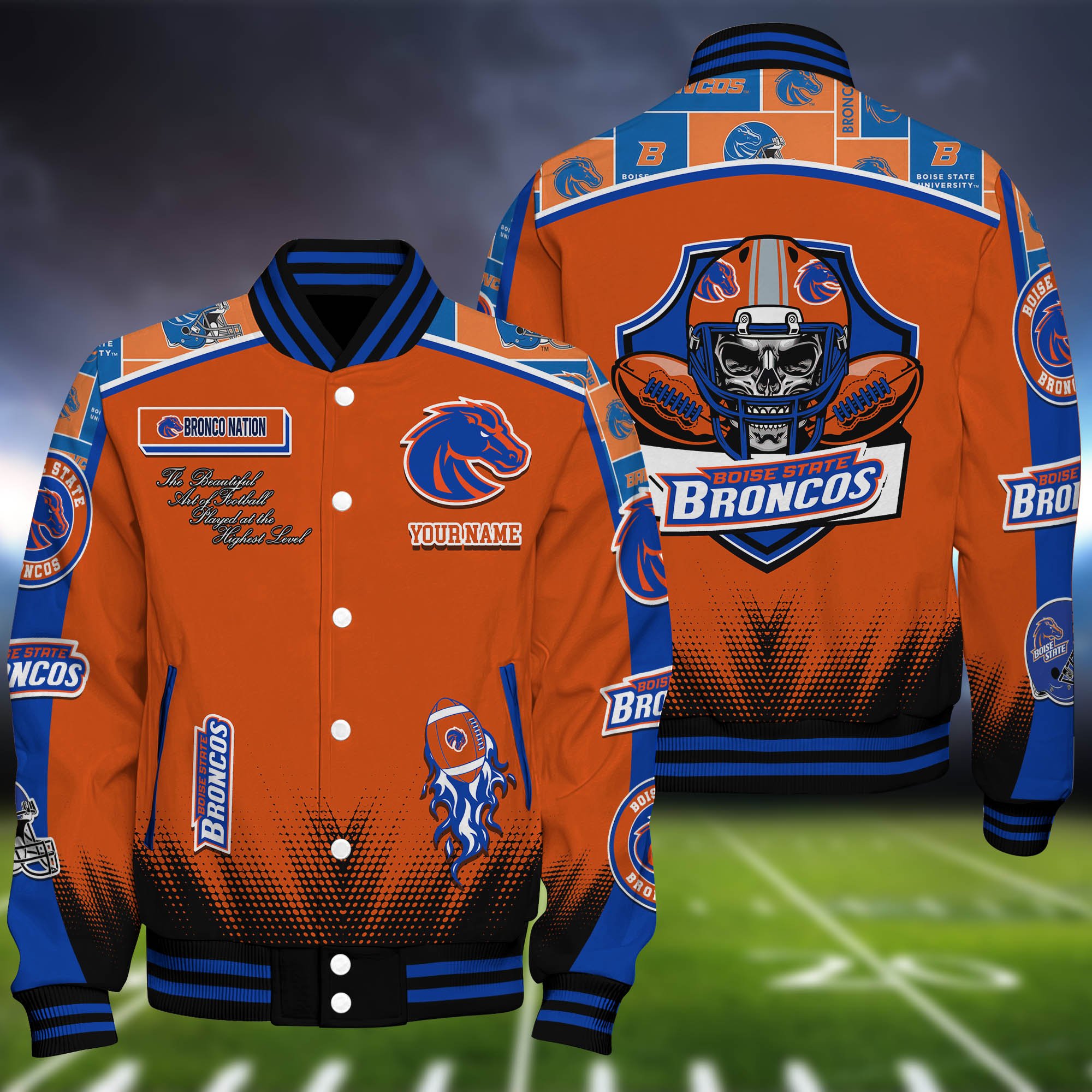 Boise State Broncos Baseball Jacket Personalized Your Name, Jackets For Sport Fans 