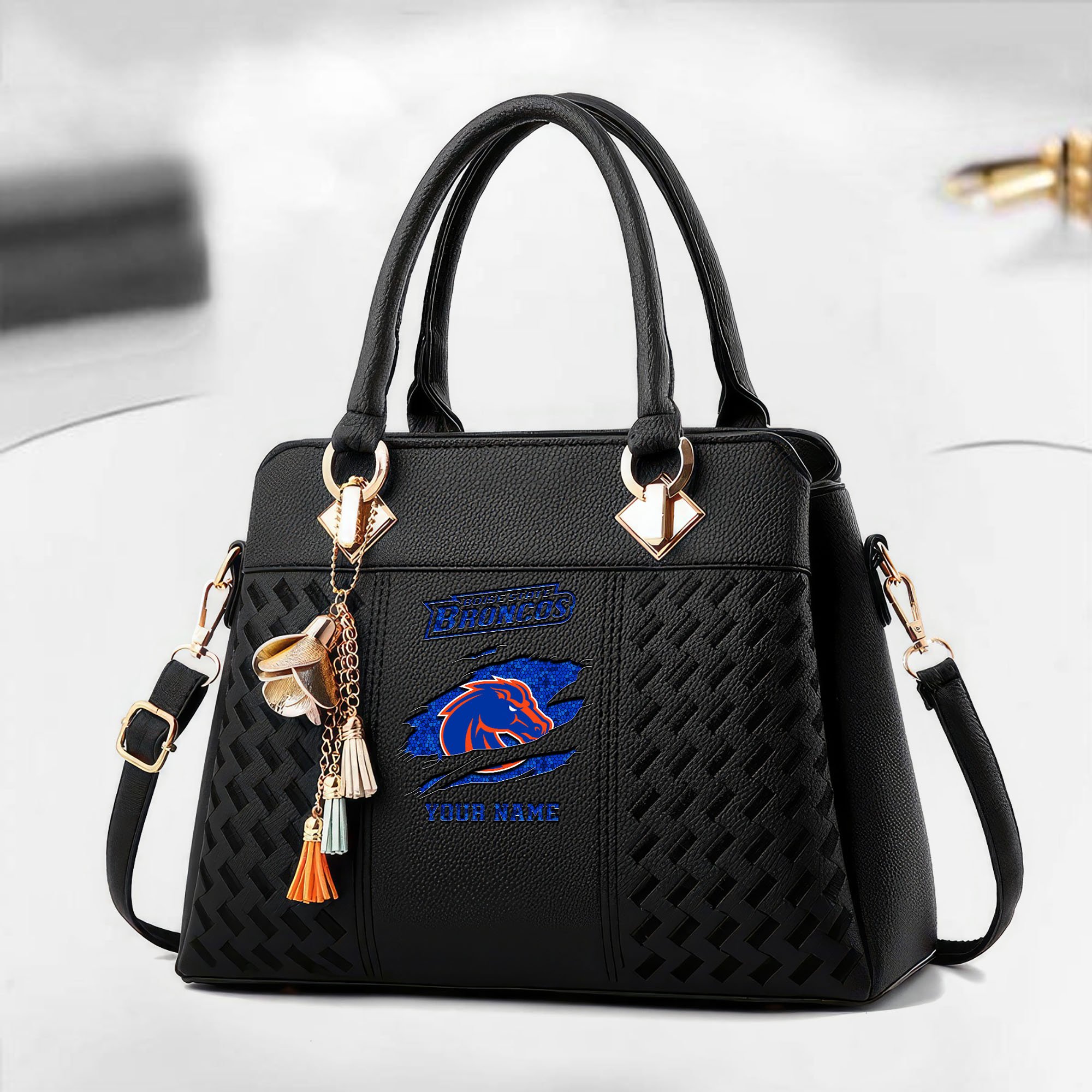 Boise State Broncos Deluxe Handbag For Women Custom Your Name 2025 Versions, Sport Deluxe Handbag