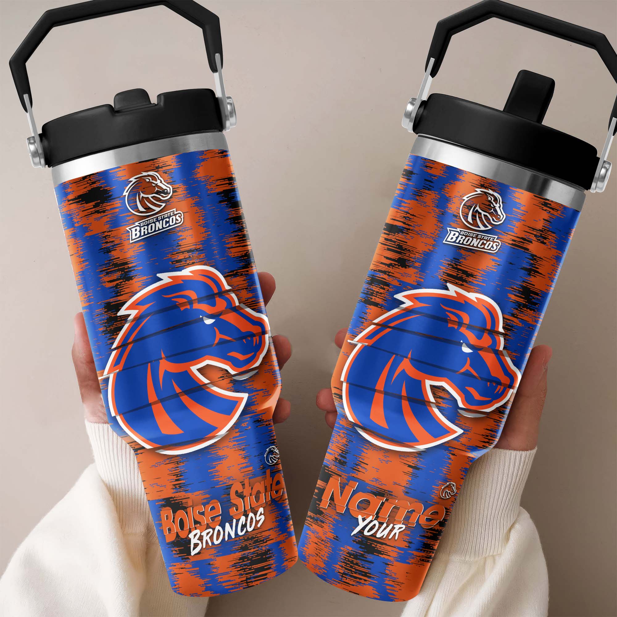 Boise State Broncos Flip Straw 30Oz Tumbler Custom Your Name, Sport Flip Straw 30Oz Tumbler, Fan Gifts