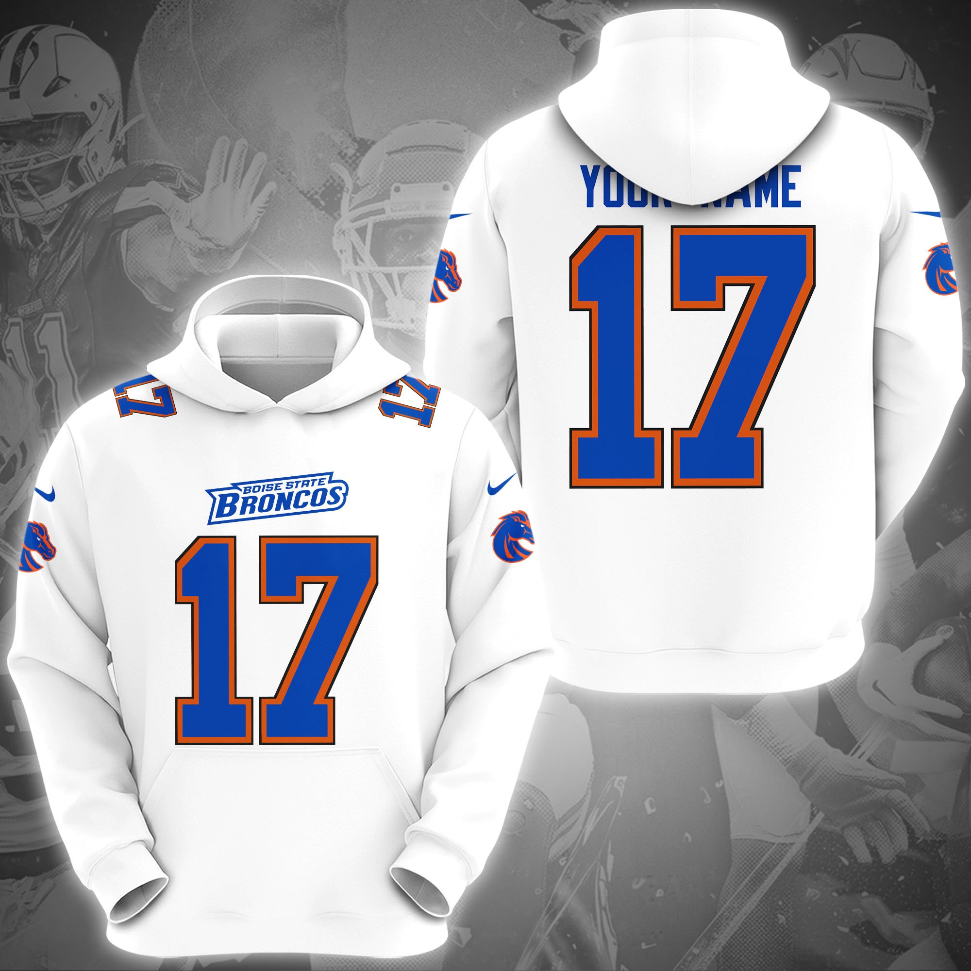 Boise State Broncos Hoodie Custom Name And Number, Sport Gifts, Fan Gifts