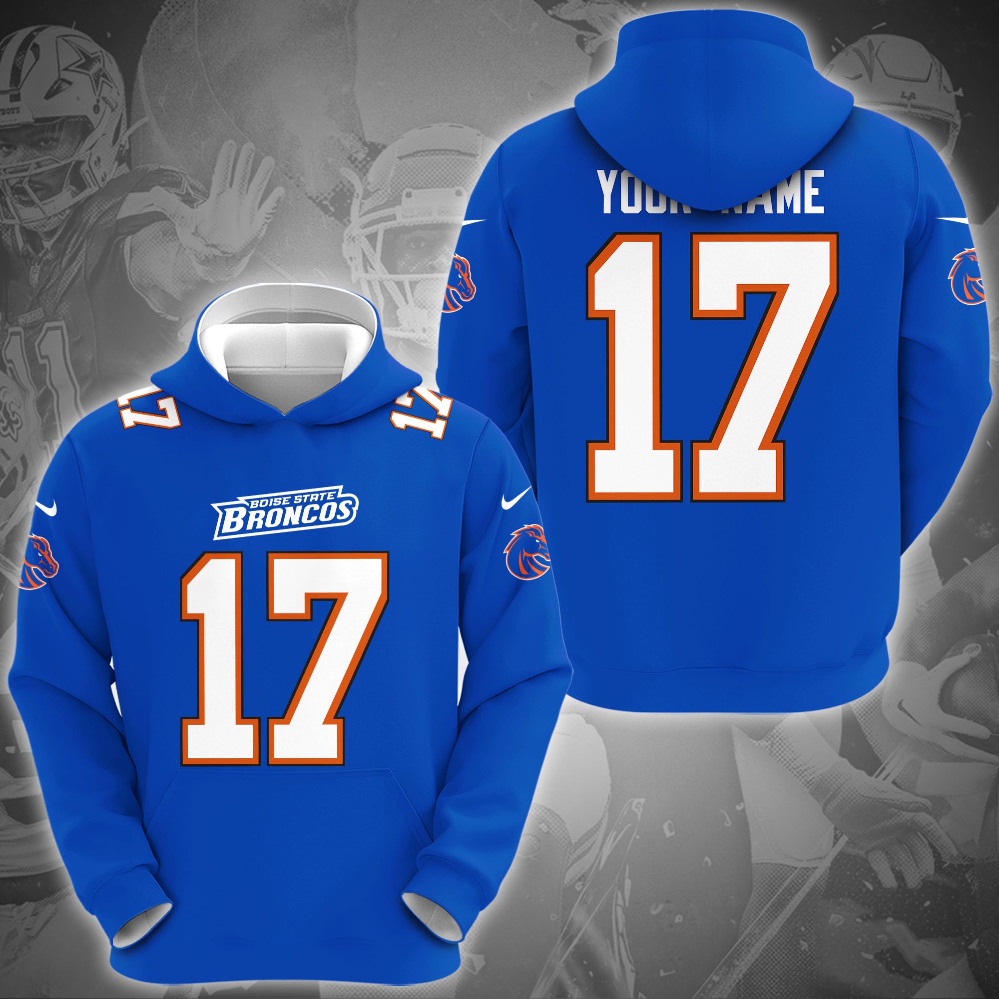 Boise State Broncos Hoodie Custom Name And Number, Sport Gifts For Fan