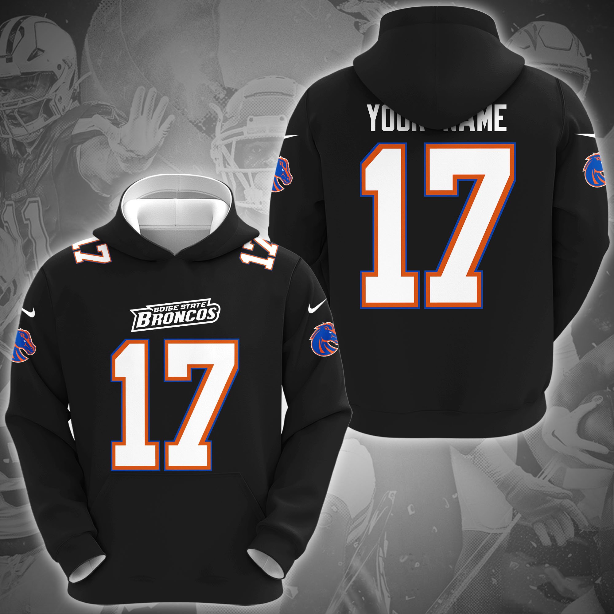 Boise State Broncos Hoodie Custom Name And Number, Sport Hoodie For Fans