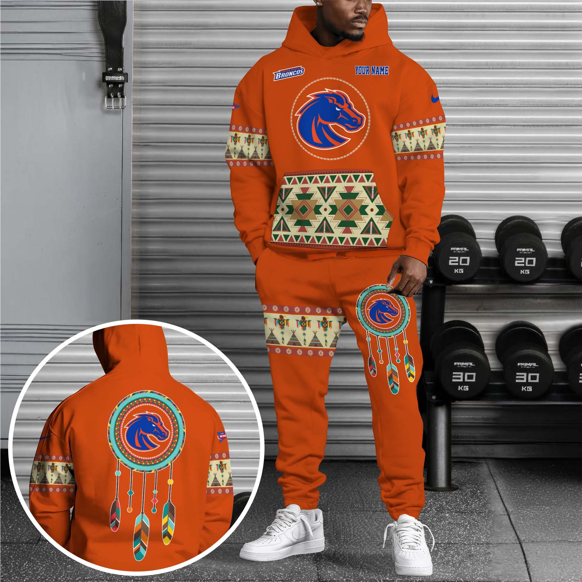 Boise State Broncos Hoodie Sweatpants Set Custom Your Name, Sport Hoodie Sweatpants Set, Sport Gifts For Fan