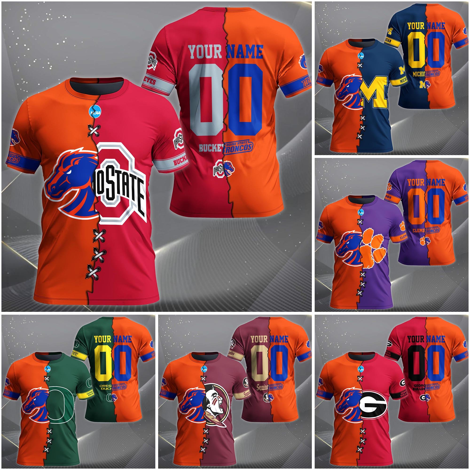 Boise State Broncos House Divided T-Shirt Custom Name 2025 Version, Year And Team, Sport Shirts For Fan