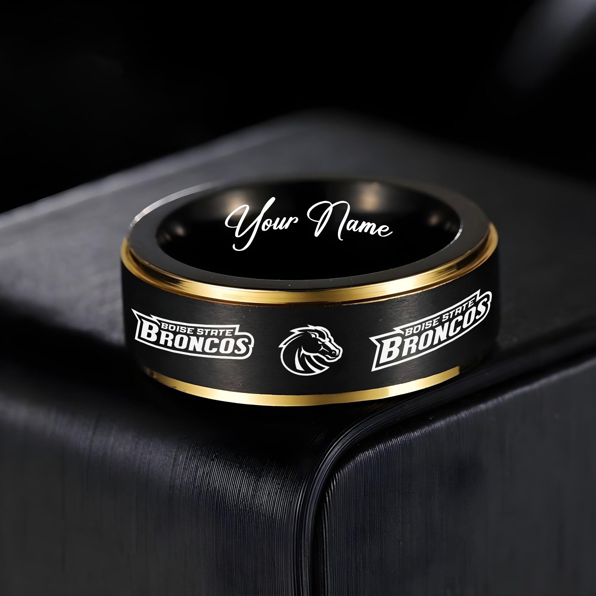 Boise State Broncos Stainless Steel Rings Comes With Box 2025 Versions, Gifts For Fan