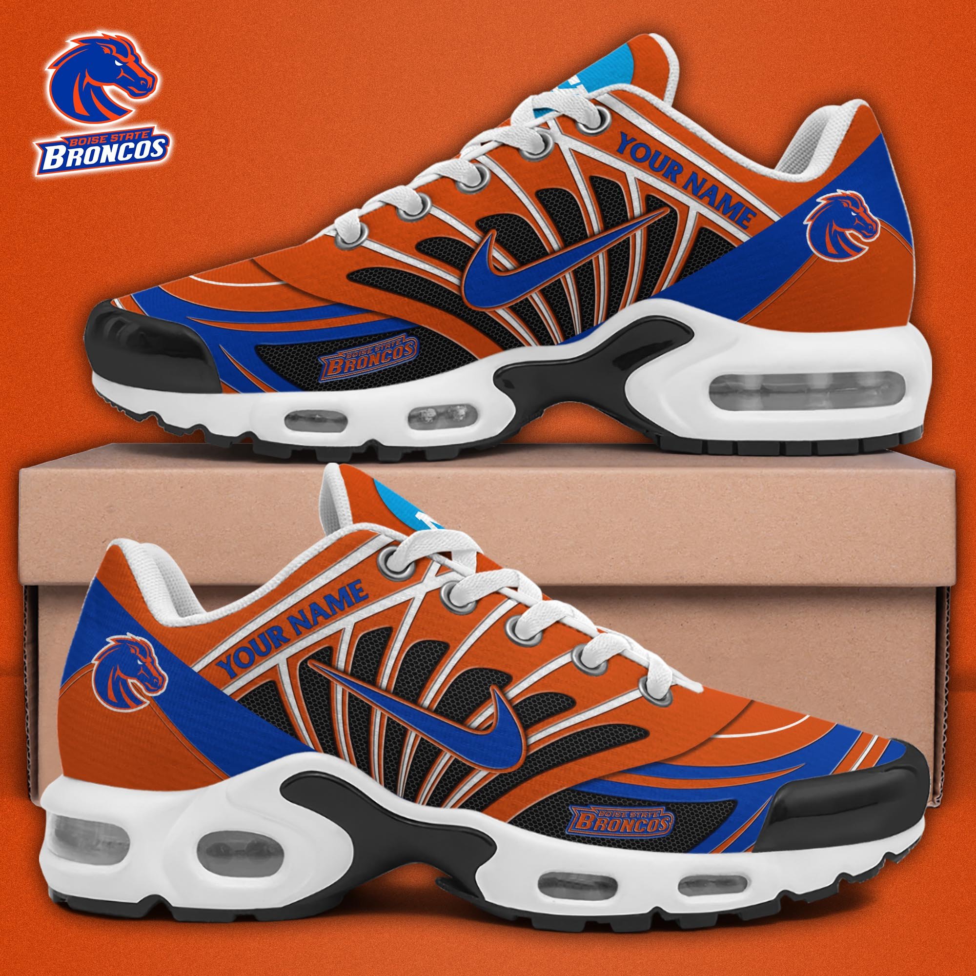 Boise State Broncos TN Shoes 2025 Version Custom Name, Sport Shoes For Fan, Fan Gifts