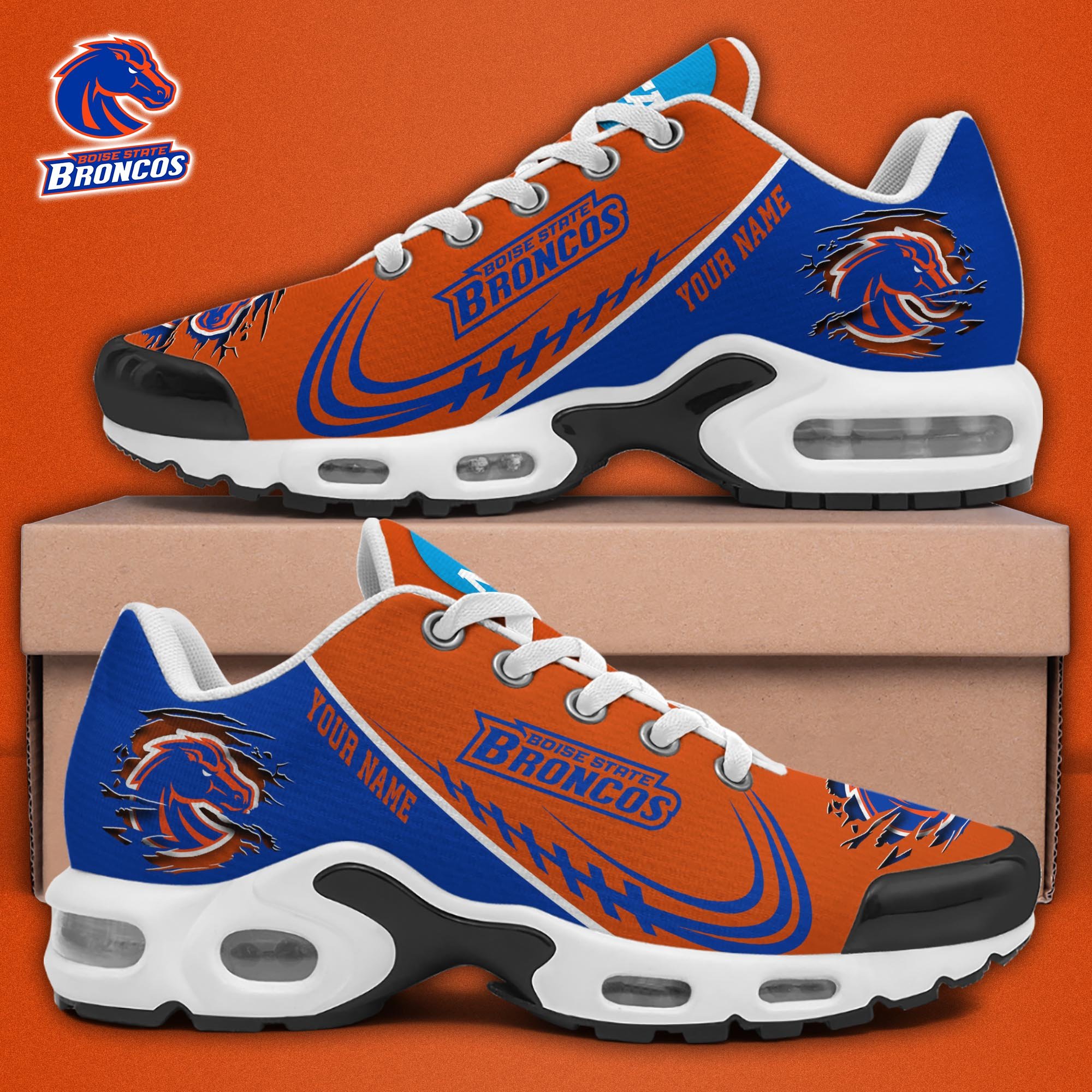 Boise State Broncos TN Shoes 2025 Version Custom Name, Sport Shoes For Fan, Fan Gifts