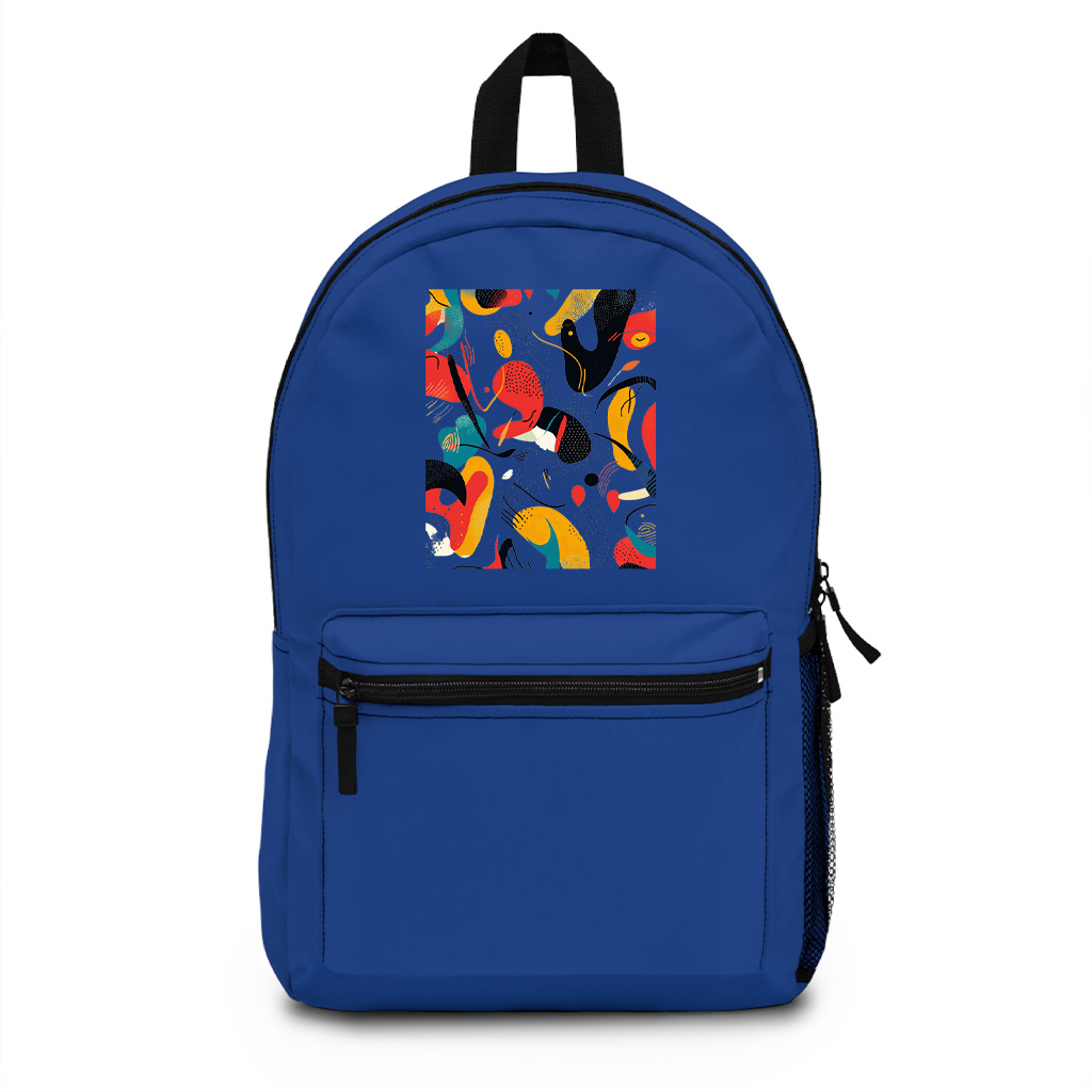 Bold Vibrant Abstract Art Print Backpack - Image 3
