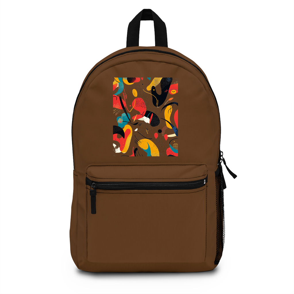 Bold Vibrant Abstract Art Print Backpack - Image 4