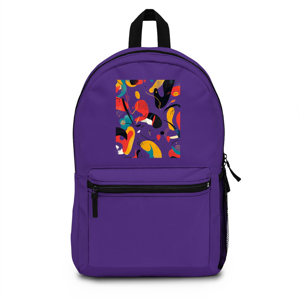 Bold Vibrant Abstract Art Print Backpack - Image 6