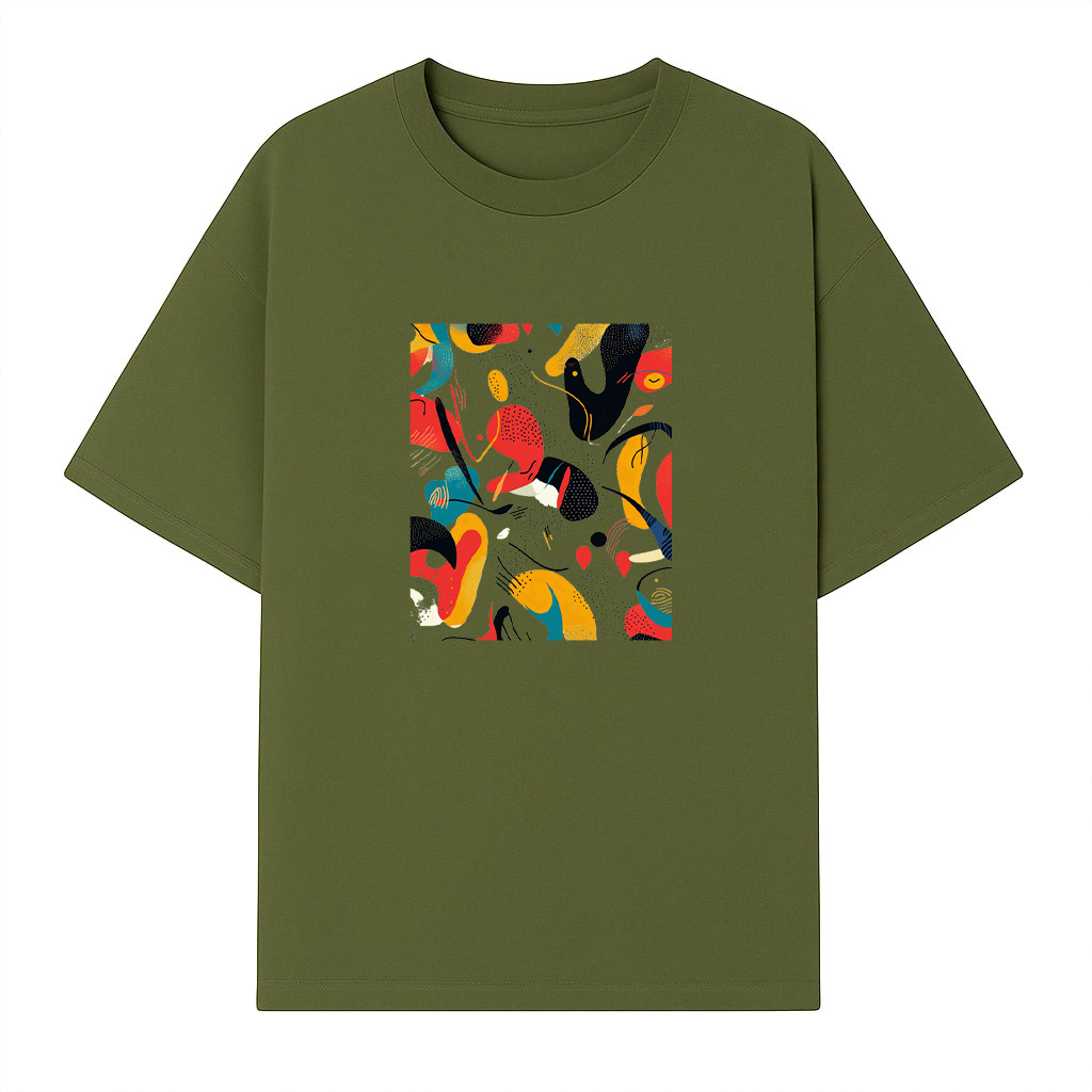 Bold Vibrant Abstract Art Print T-Shirt - Image 3