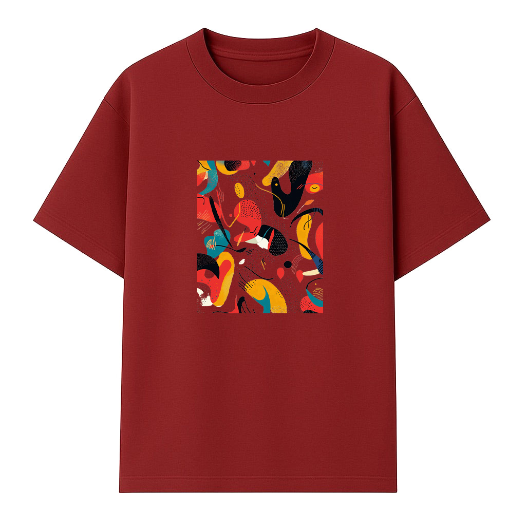 Bold Vibrant Abstract Art Print T-Shirt - Image 6