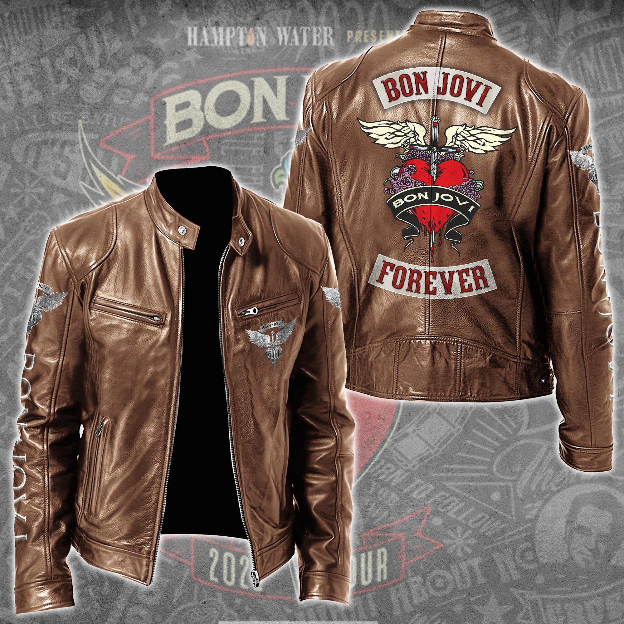 Bon Jovi Music Leather Bomber Jacket