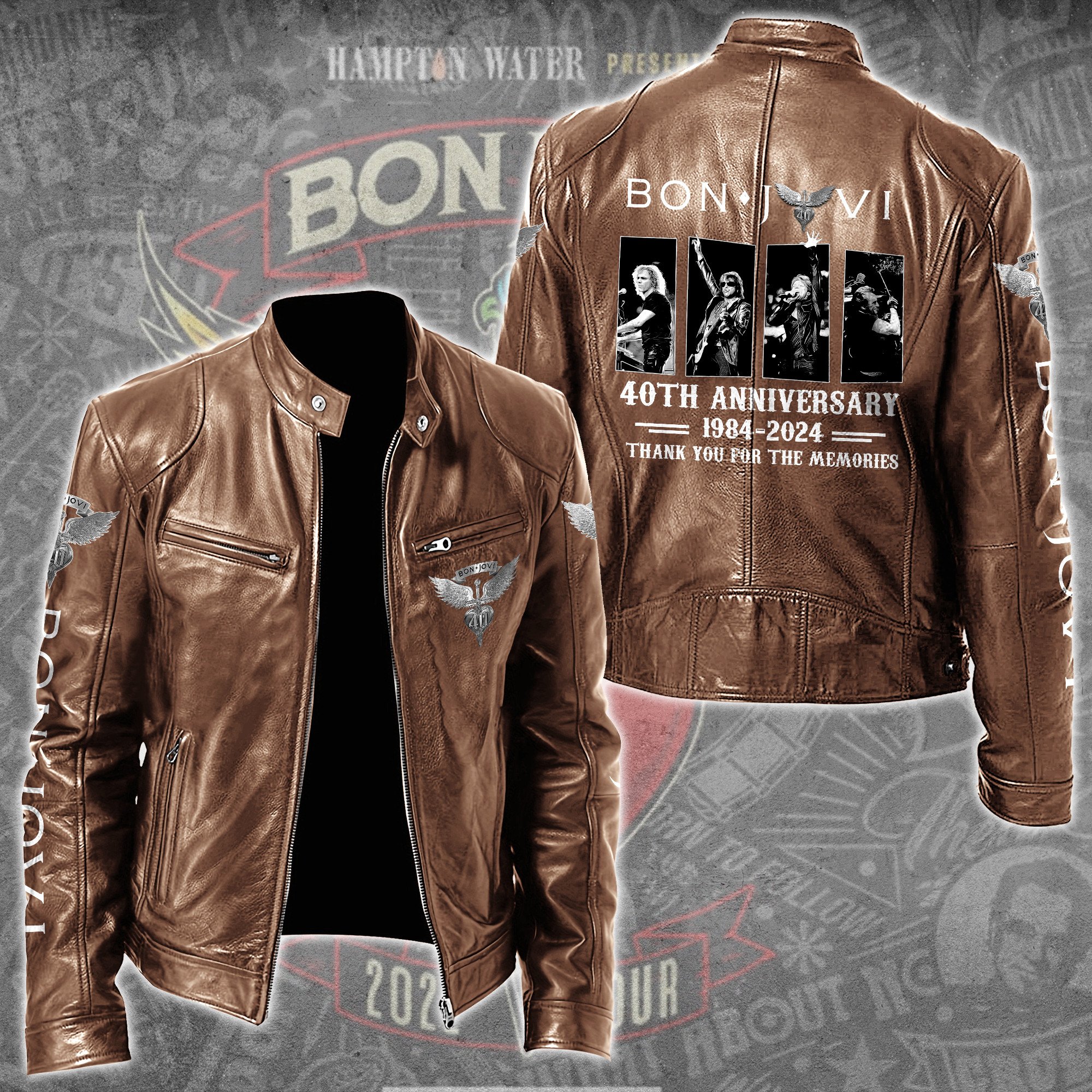 Bon Jovi Music Leather Bomber Jacket