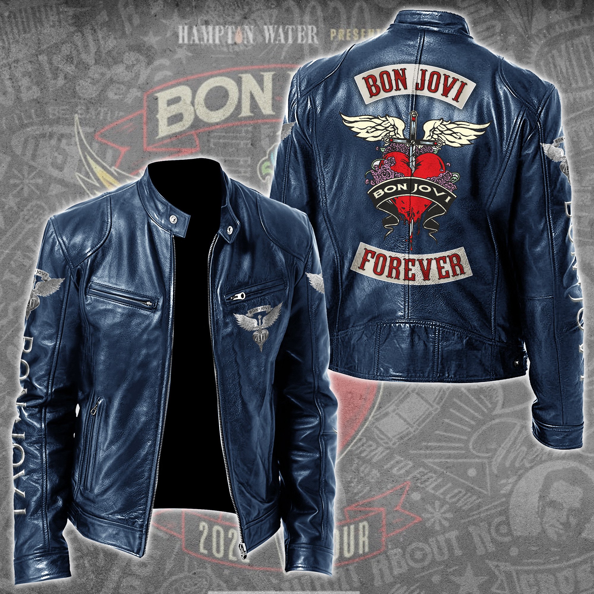 Bon Jovi Music Leather Bomber Jacket