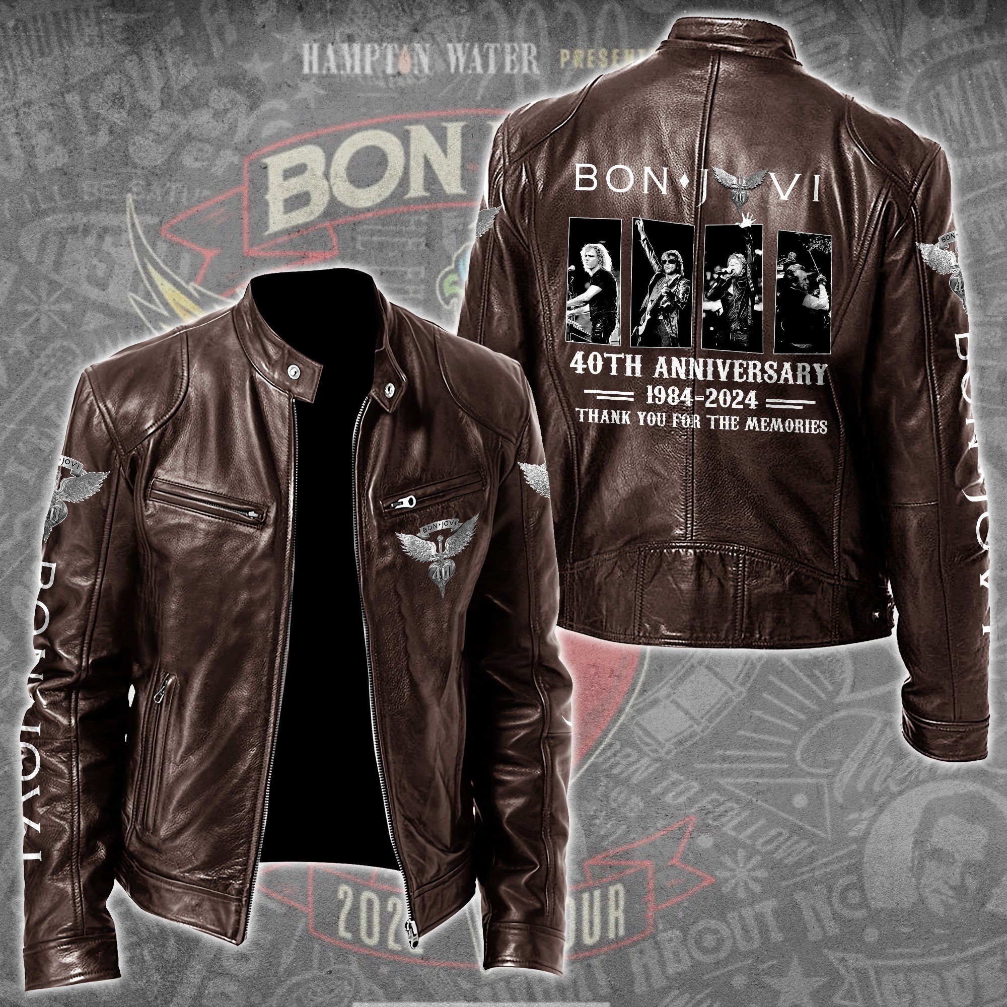 Bon Jovi Music Leather Bomber Jacket