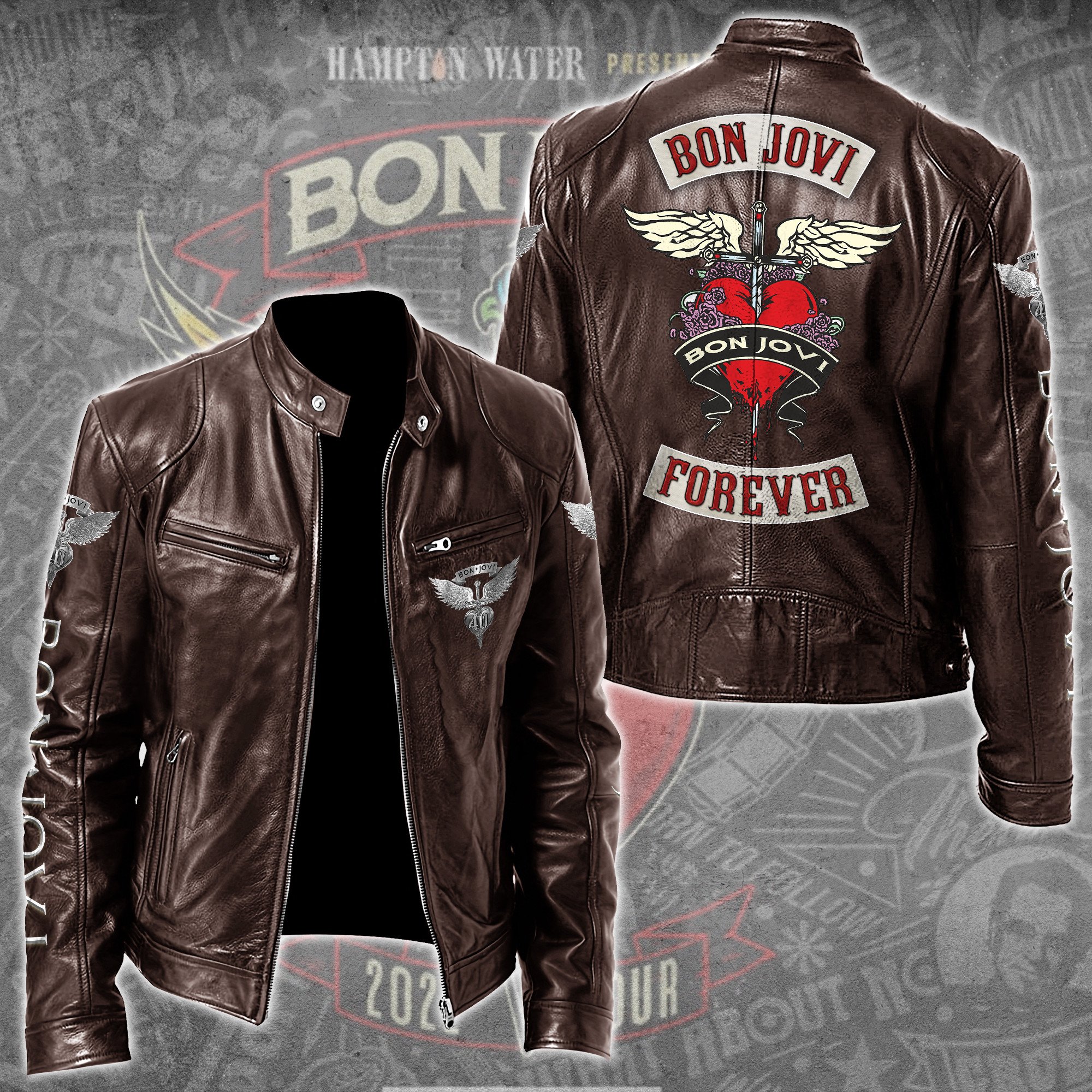 Bon Jovi Music Leather Bomber Jacket