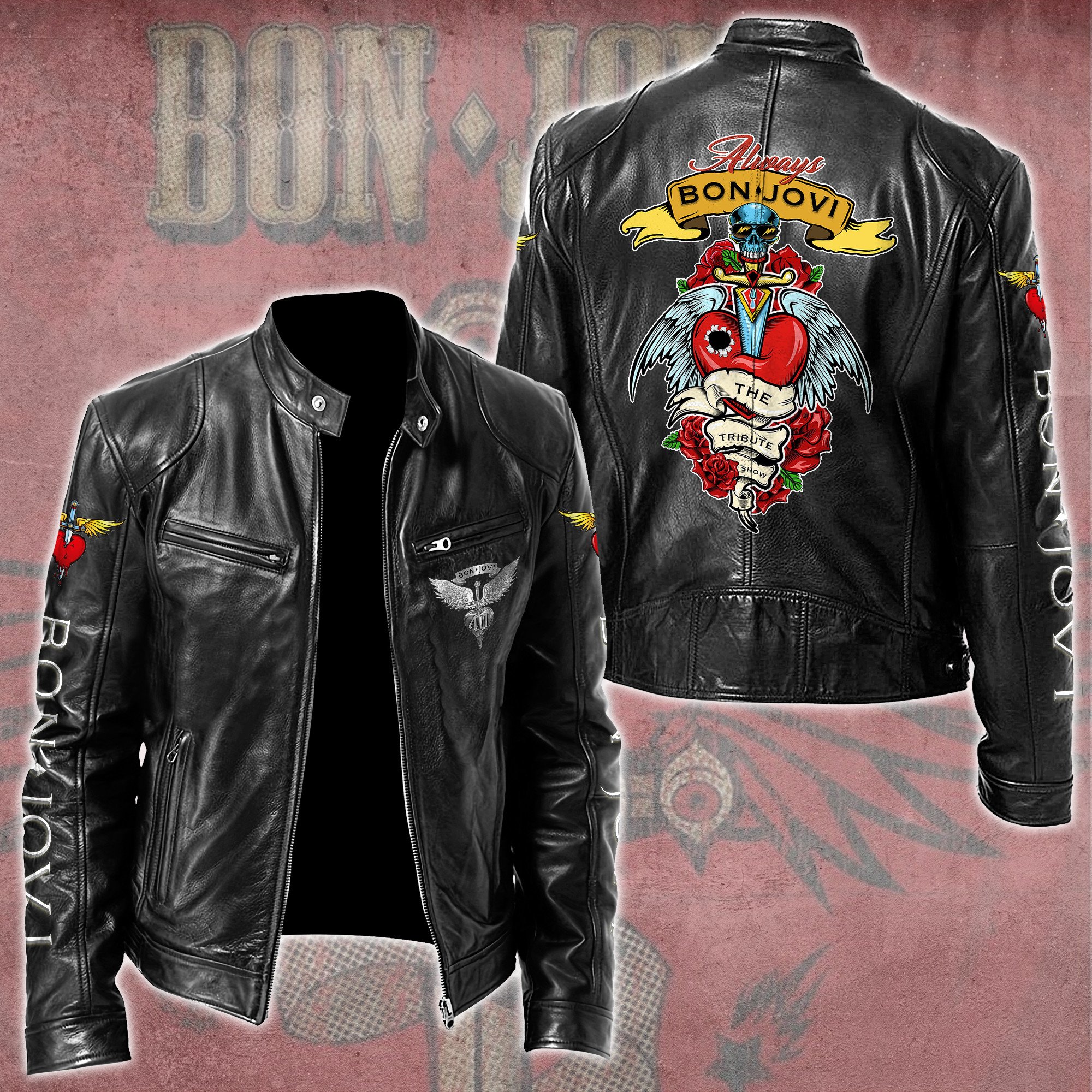 Bon Jovi Music Leather Bomber Jacket