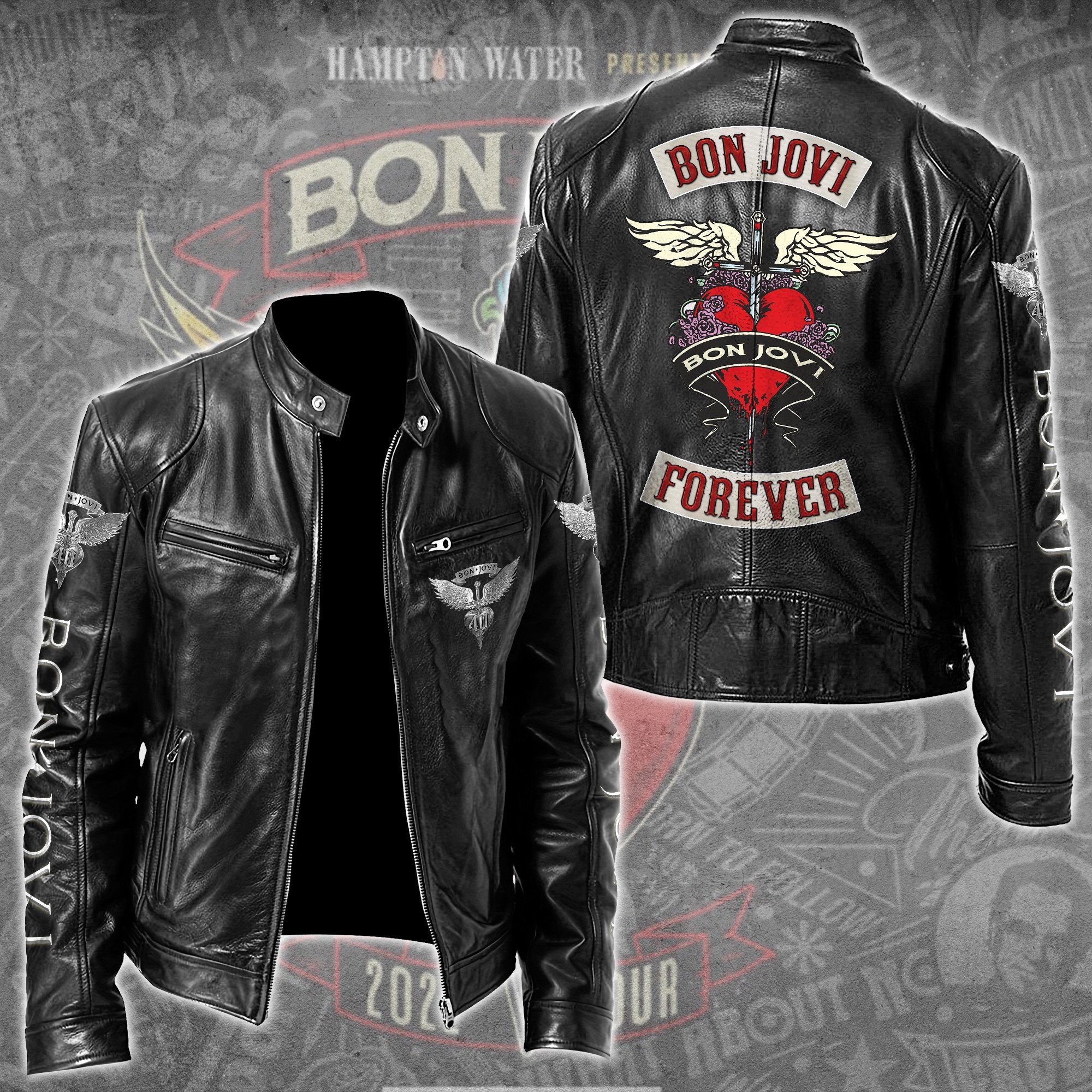 Bon Jovi Music Leather Bomber Jacket