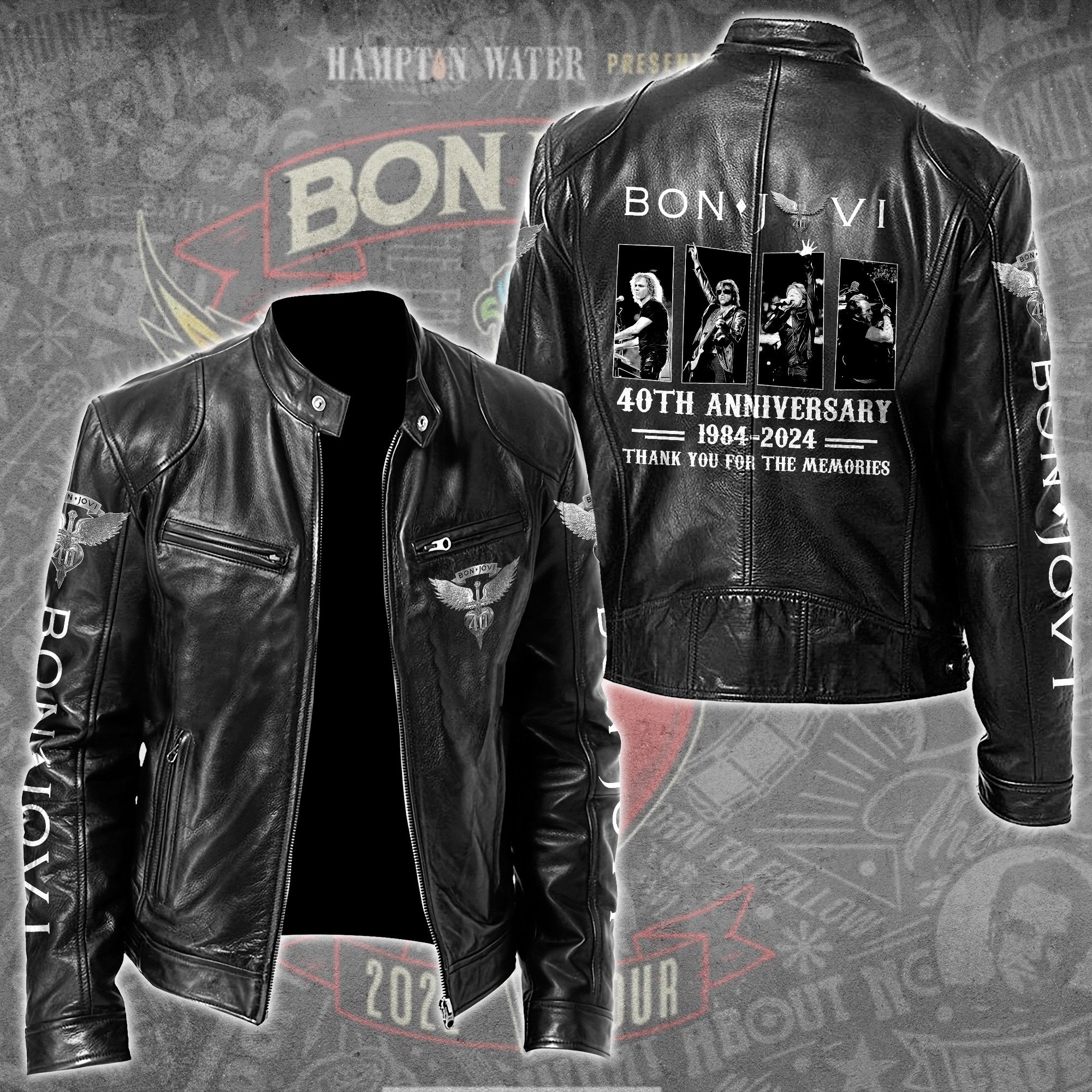 Bon Jovi Music Leather Bomber Jacket