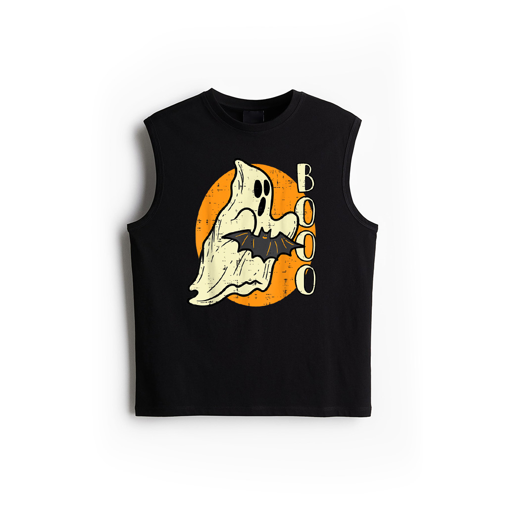 Boo Ghost Bat Retro Vintage Groovy Halloween Tank Top