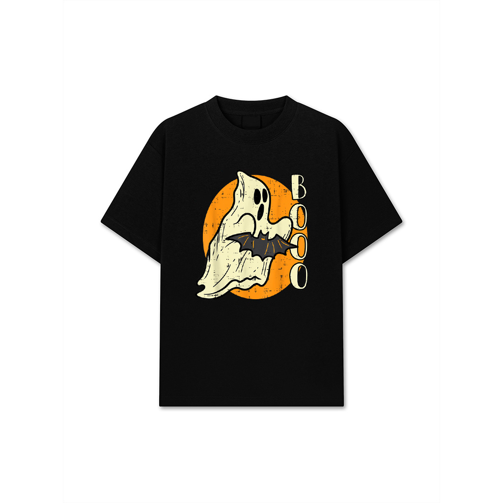 Boo Ghost Bat Retro Vintage Groovy Halloween T-Shirt