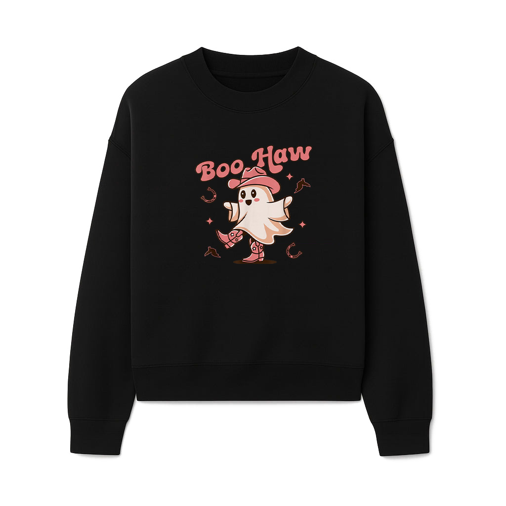 Boo Haw Cowboy Ghost Retro Vintage Western Halloween Sweatshirts 06-10-2025