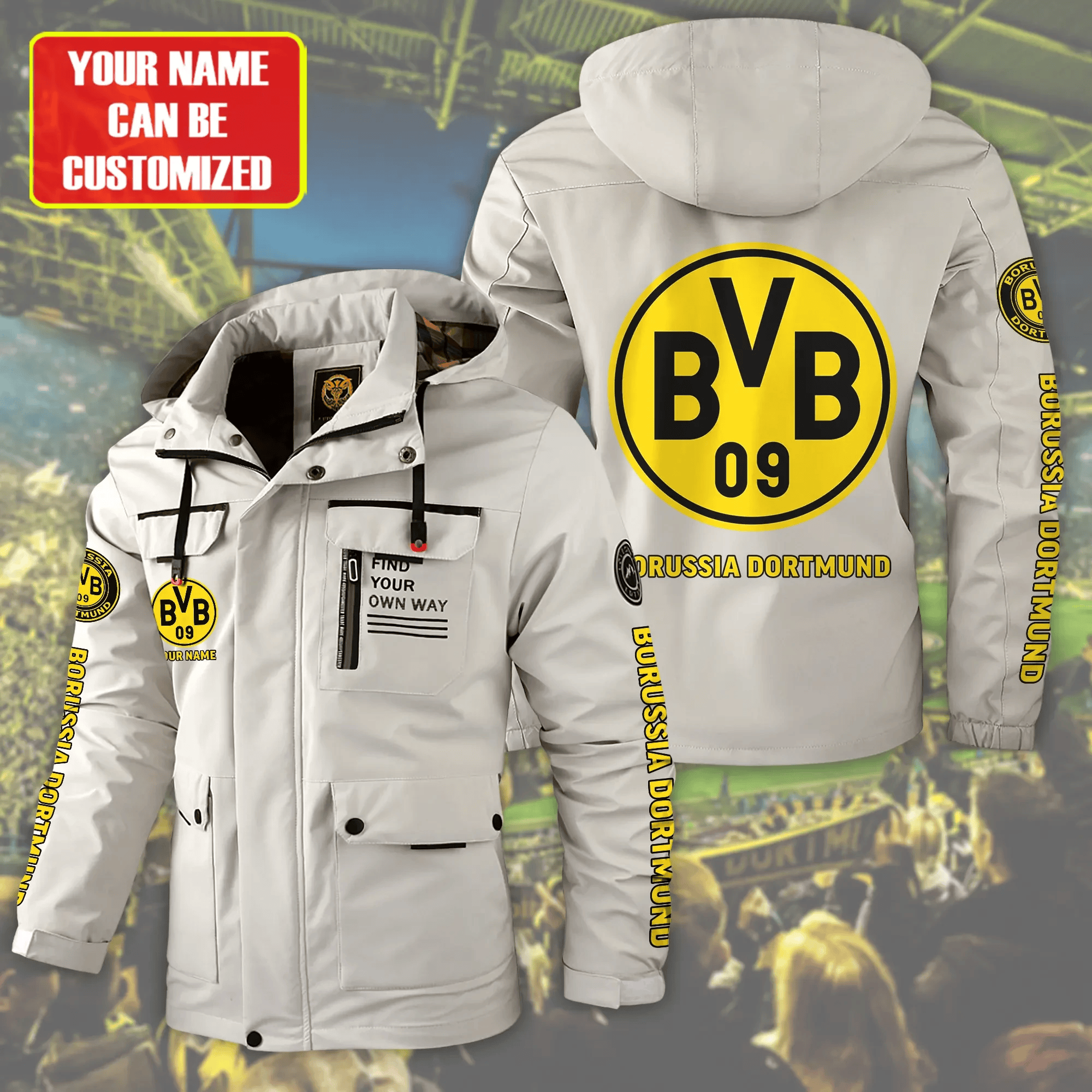 Borussia Dortmund Bundesliga Personalized Style Jacket Parka Windbreaker