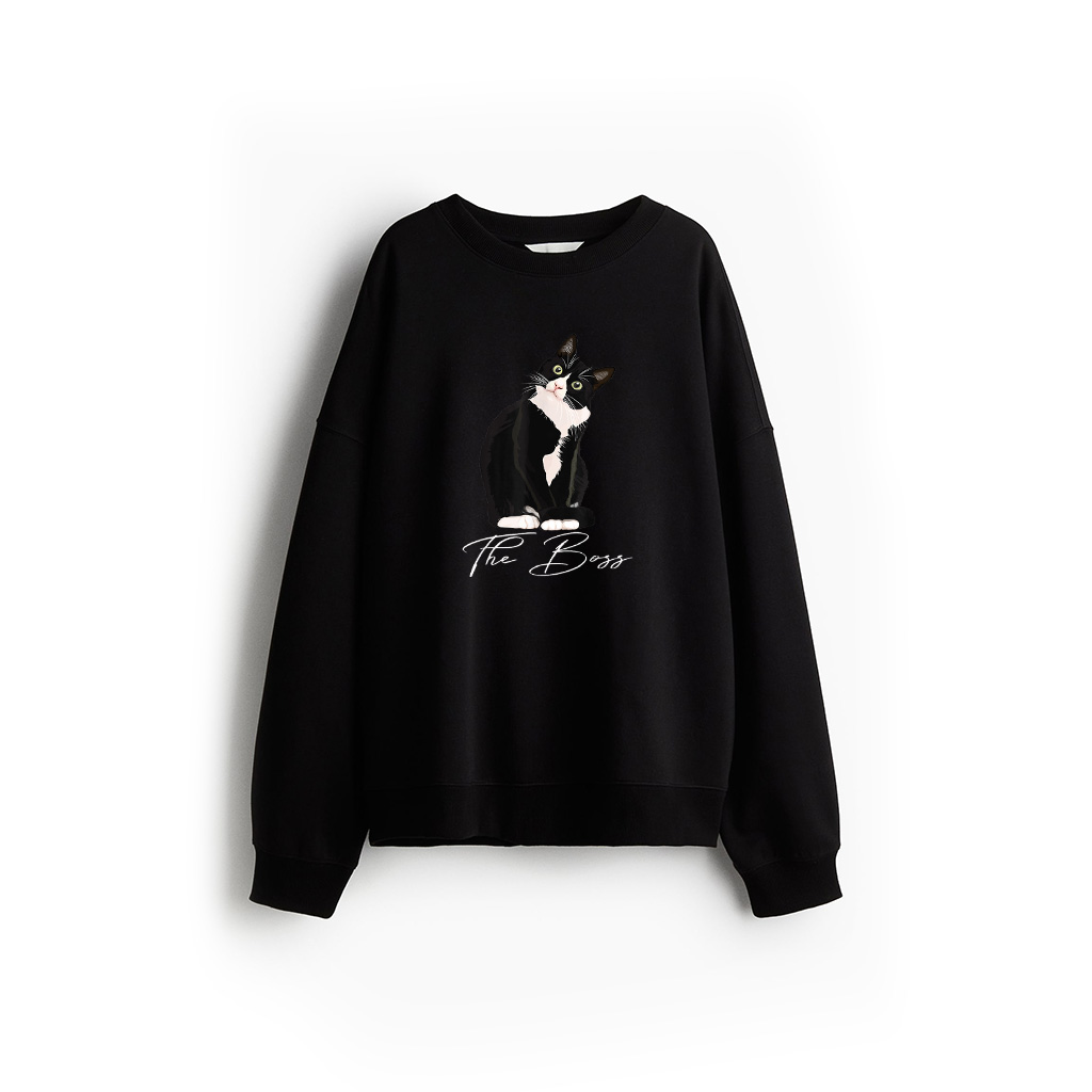 Boss Tuxedo Cat Lovers Funny Tee Shirt For Mom Dad Gift Sweatshirt