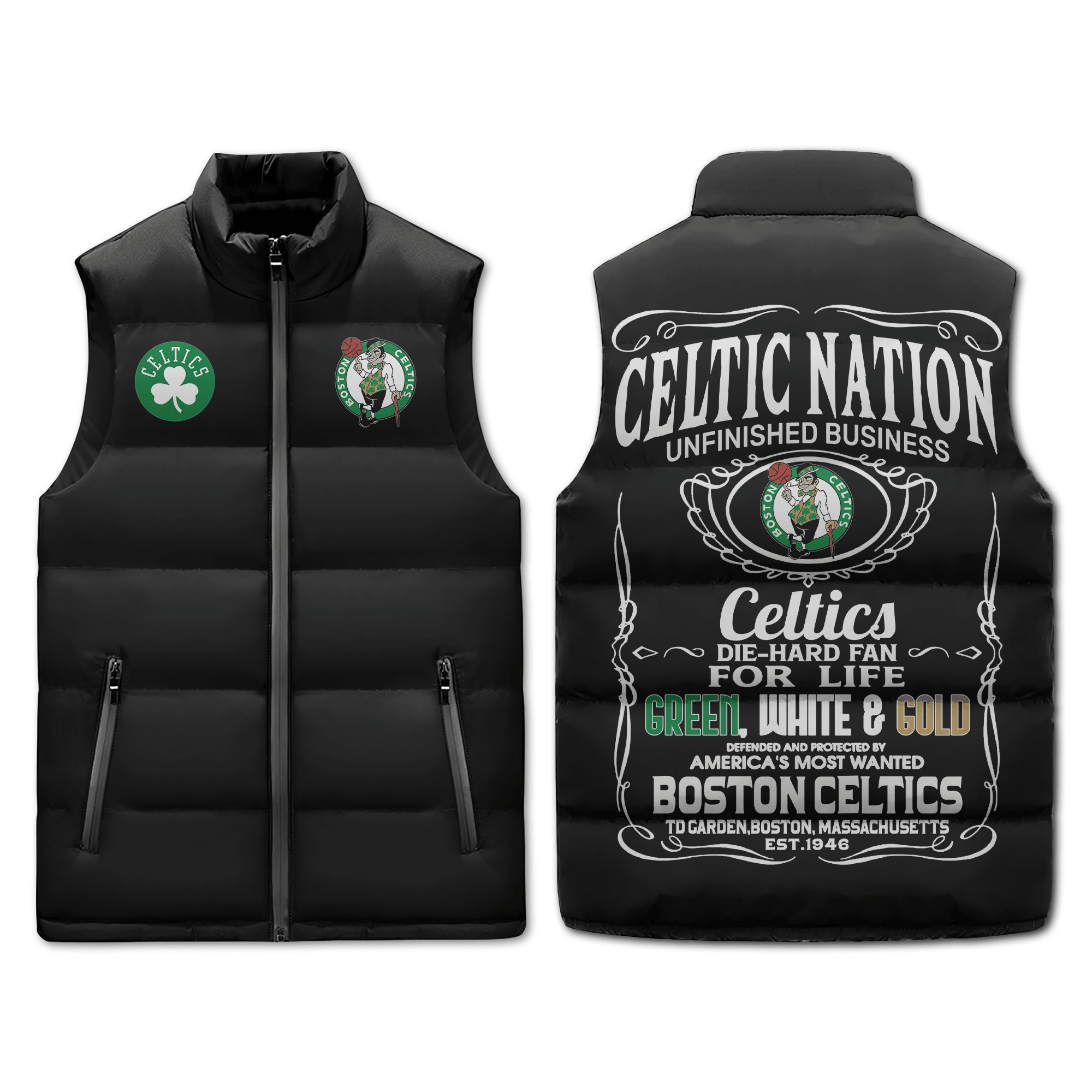 Boston Celtics NBA Sleeveless Puffer Jacket