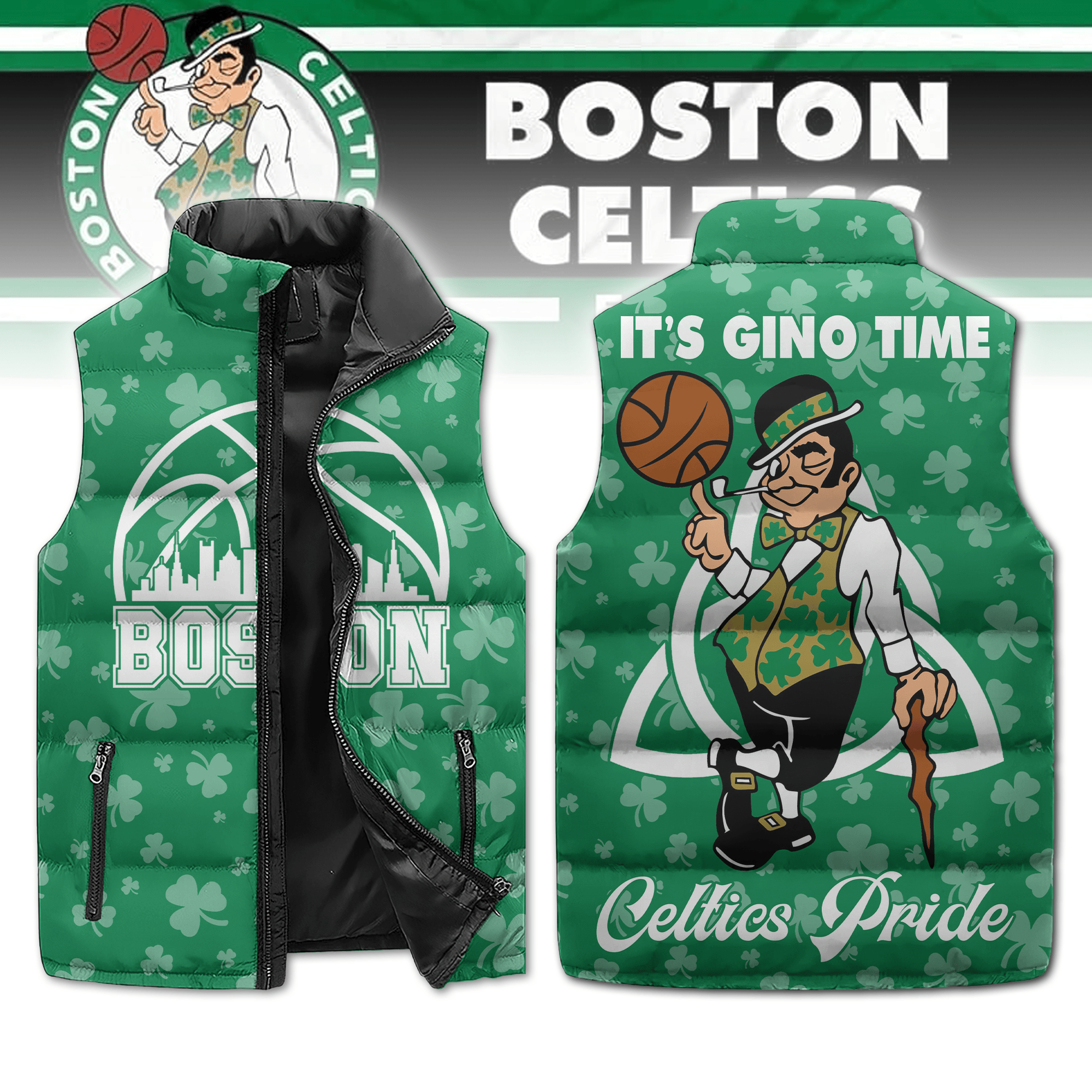 Boston Celtics NBA Sleeveless Puffer Jacket