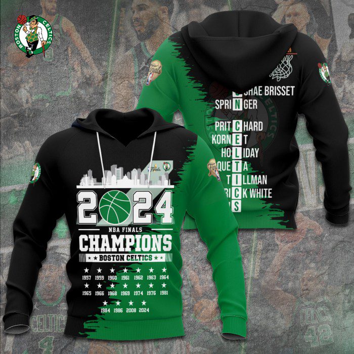 Boston Celtics Winner NBA 2024 Champion Final 3D Unisex Hoodie GBC1049