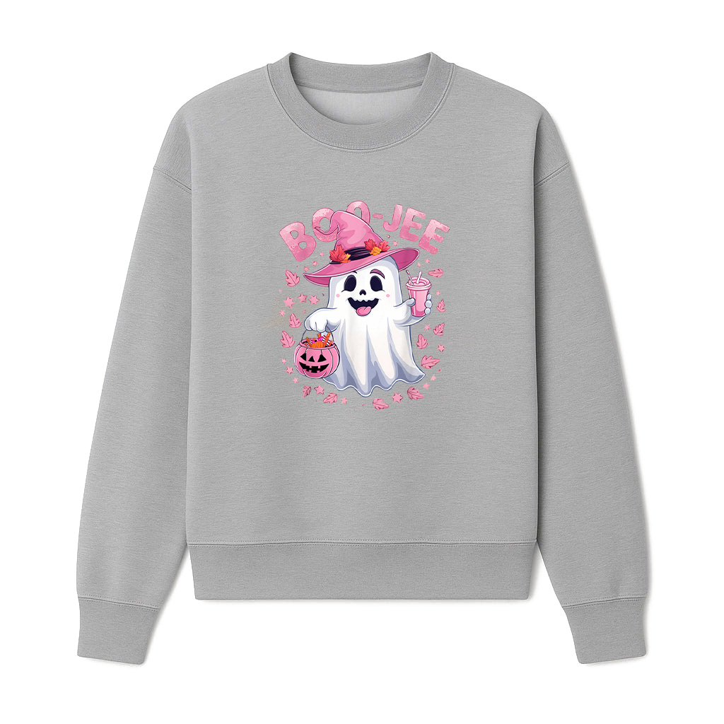 Boujee Boo Jee Spooky Ghost Pink Halloween Pumpkin Vintage Sweatshirts 06-10-2025