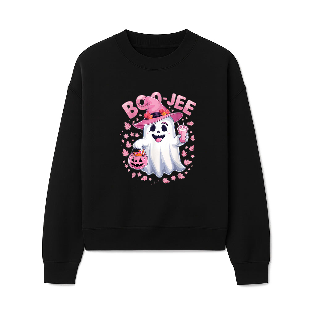 Boujee Boo Jee Spooky Ghost Pink Halloween Pumpkin Vintage Sweatshirts 06-10-2025