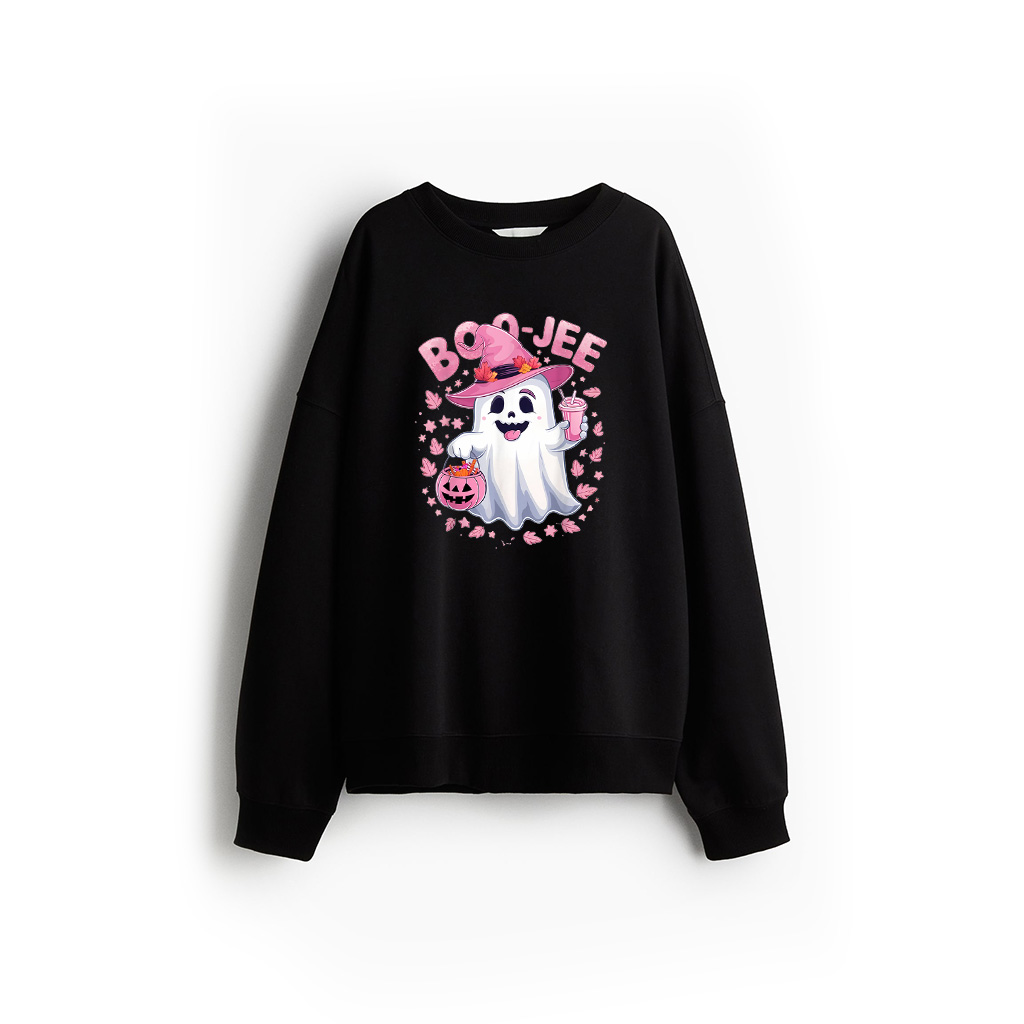 Boujee Boo Jee Spooky Ghost Pink Halloween Pumpkin Vintage Sweatshirts