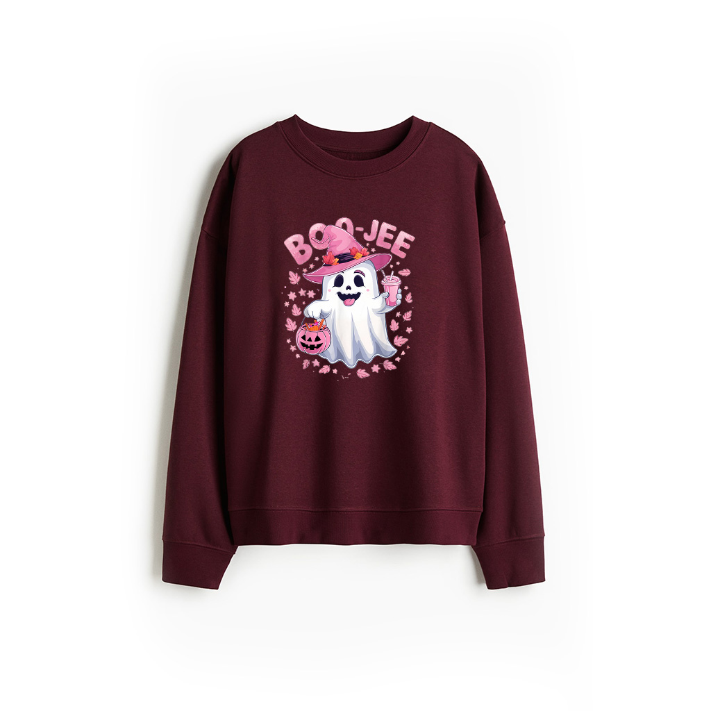Boujee Boo Jee Spooky Ghost Pink Halloween Pumpkin Vintage Sweatshirts - Image 2