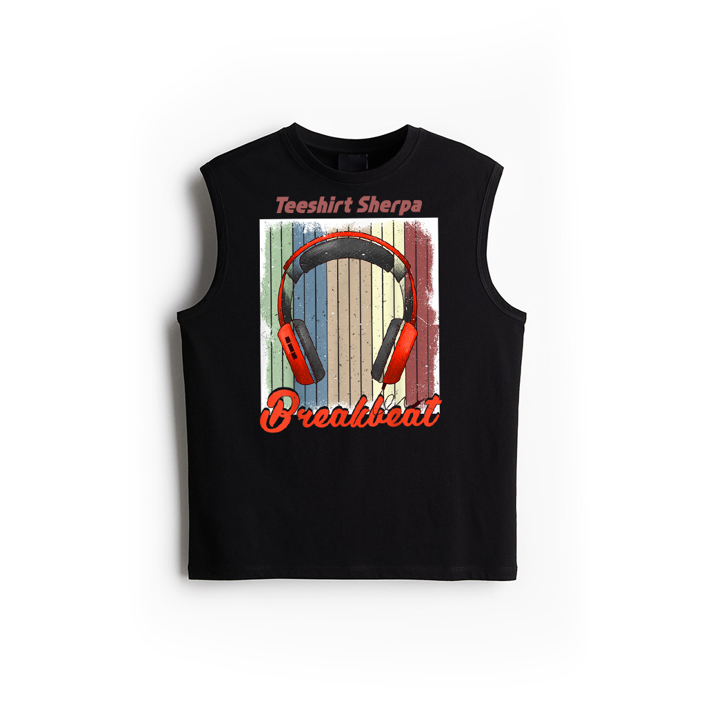 Breakbeat With Headphones Vintage Electronic Dance Music Tank Top