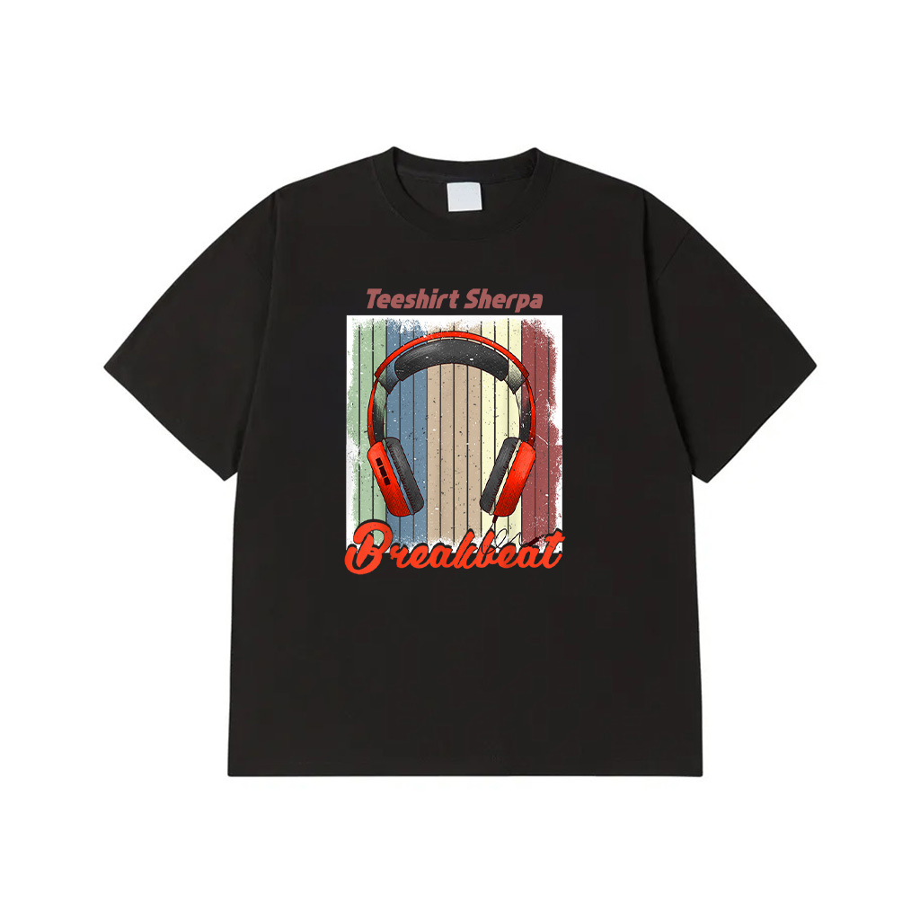 Breakbeat With Headphones Vintage Electronic Dance Music T-Shirt