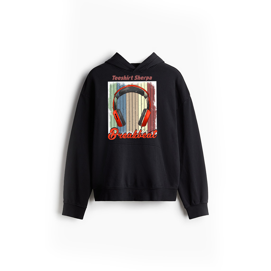 Breakbeat With Headphones Vintage Electronic Dance Music Hoodie