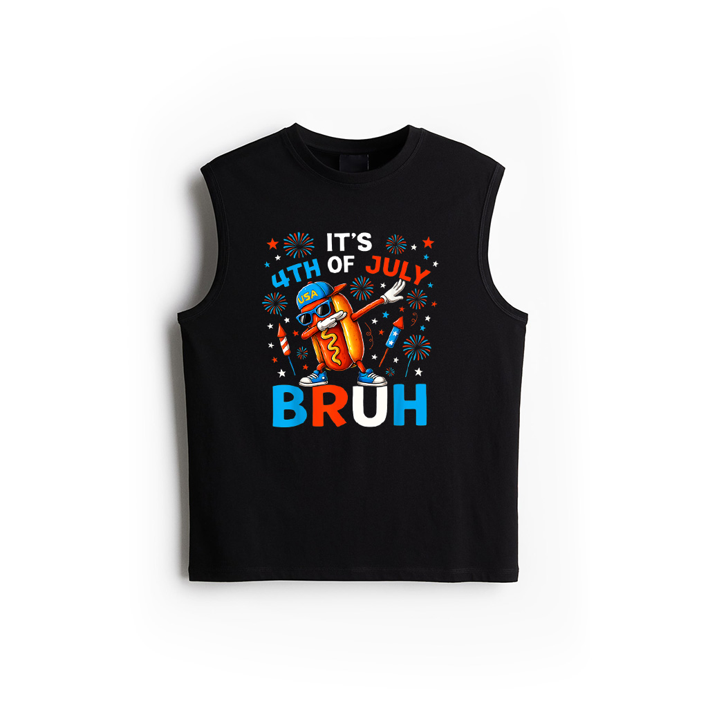 Bruh 4Th Of July Boys Kids Hotdog Funny Fourth Of July Tank Top